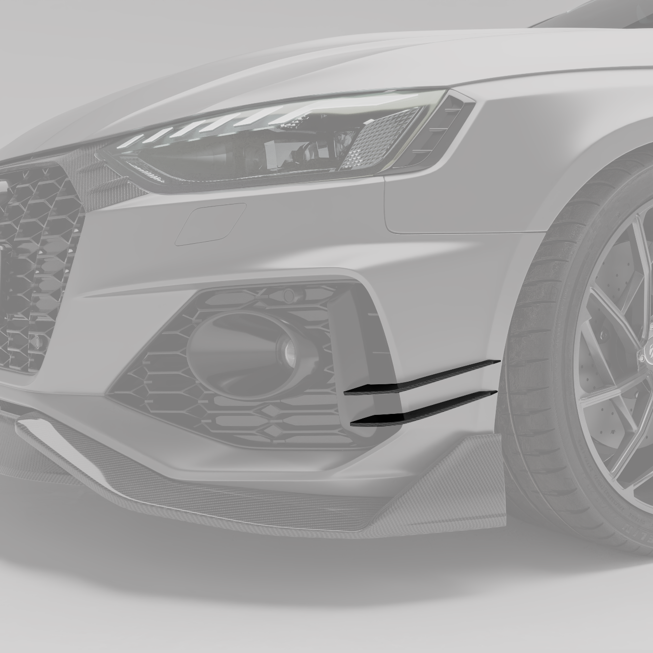 RevoZport Carbon Fiber Canards Compatible With Audi RS4 B9.5 Facelift