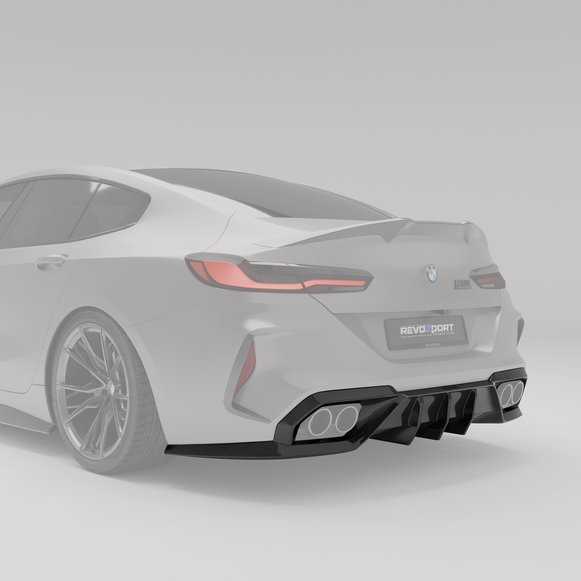 RevoZport Carbon Fiber Rear Diffuser Compatible With BMW M8 F93