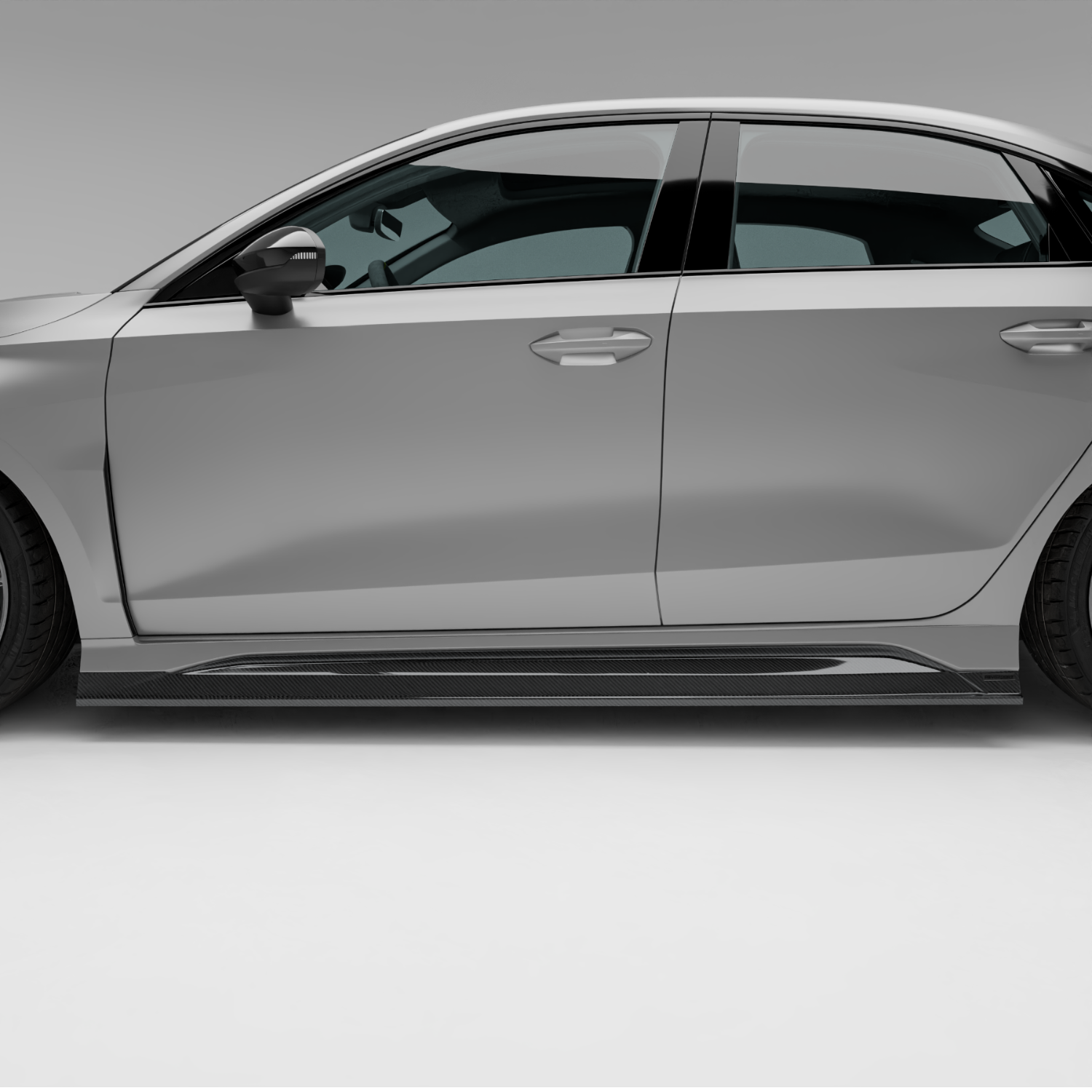RevoZport Carbon Fiber Side Skirts Compatible With Audi RS3 8Y Limousine