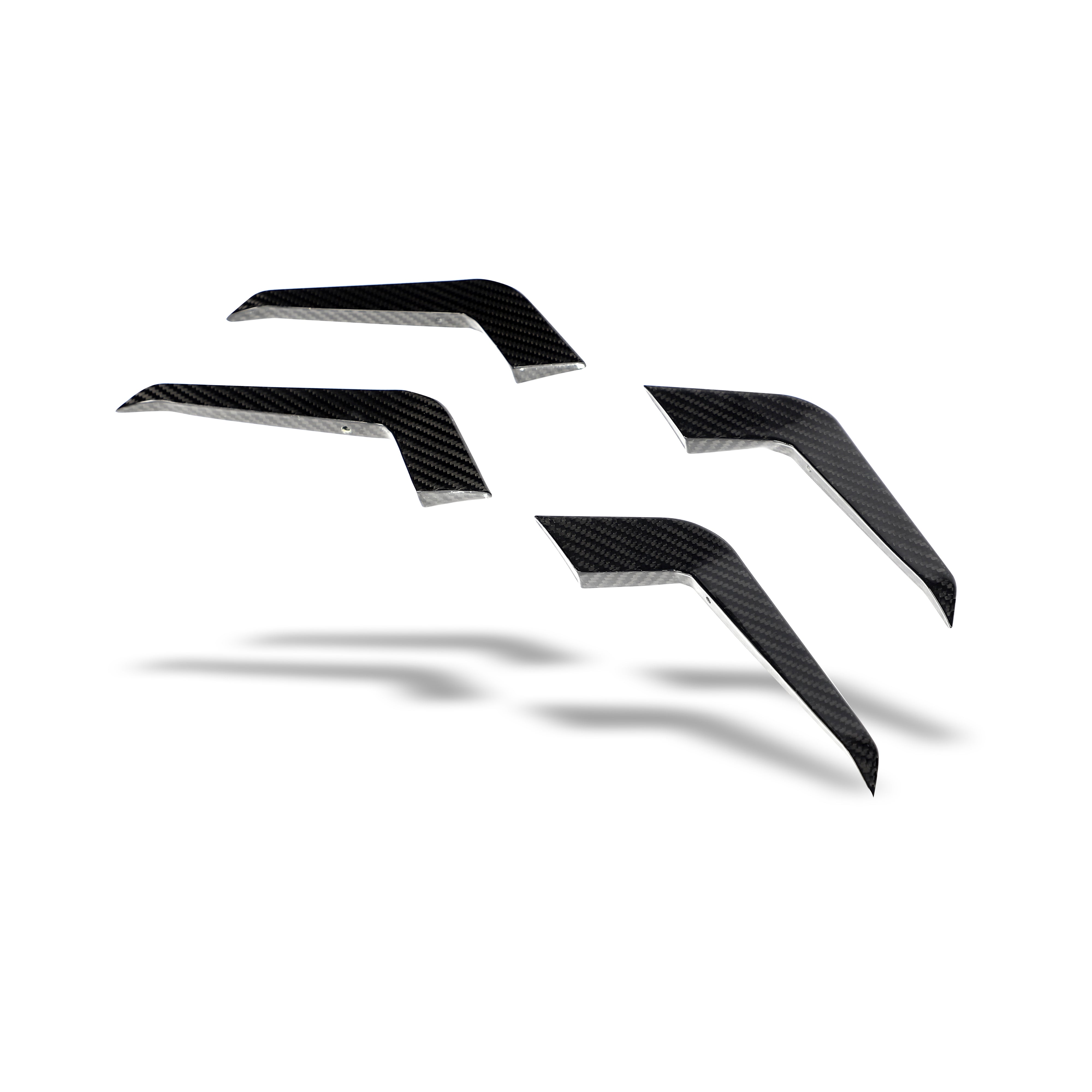 RevoZport Carbon Fiber Canards Compatible With Audi RS4 B9.5 Facelift