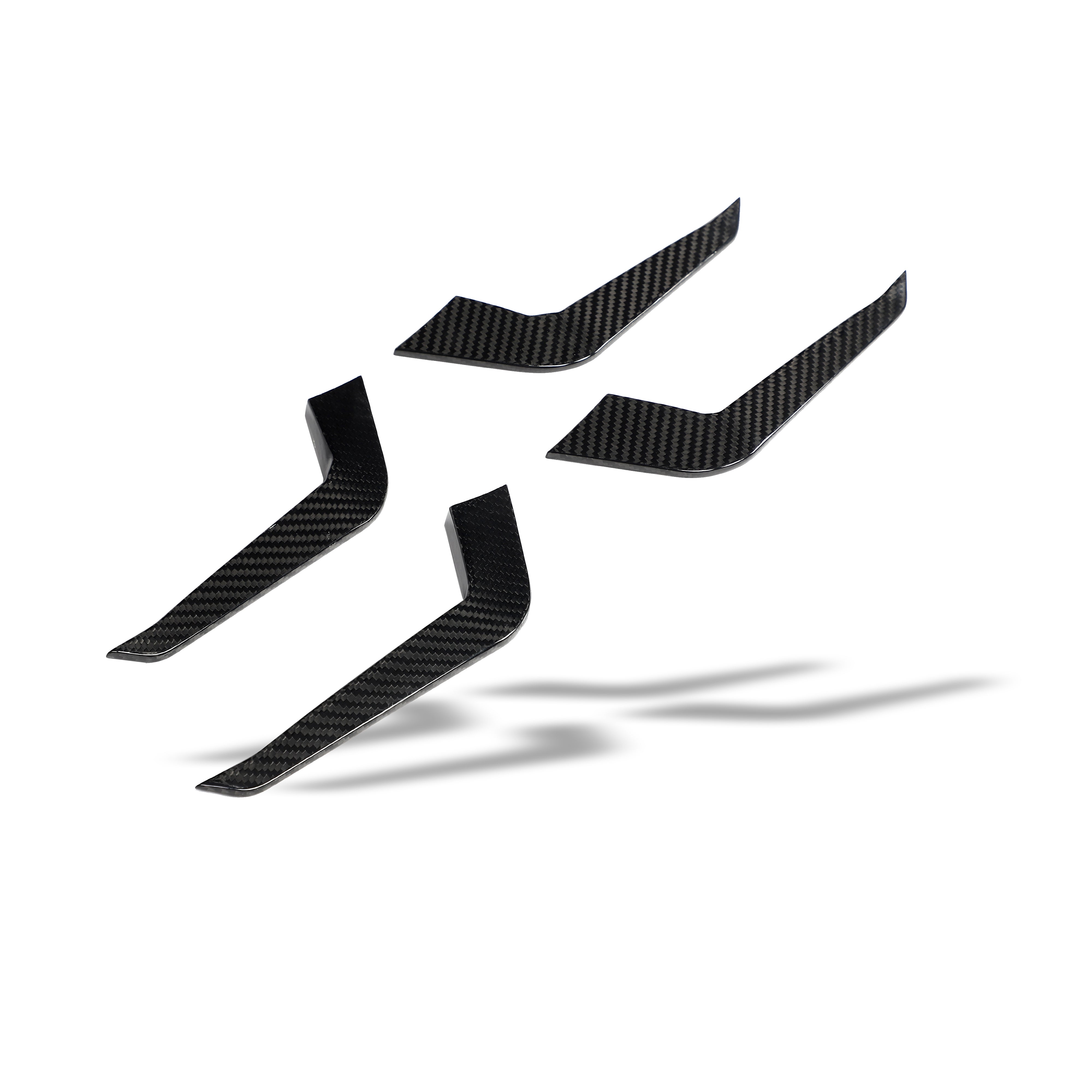 RevoZport Carbon Fiber Canards Compatible With Audi RS4 B9.5 Facelift