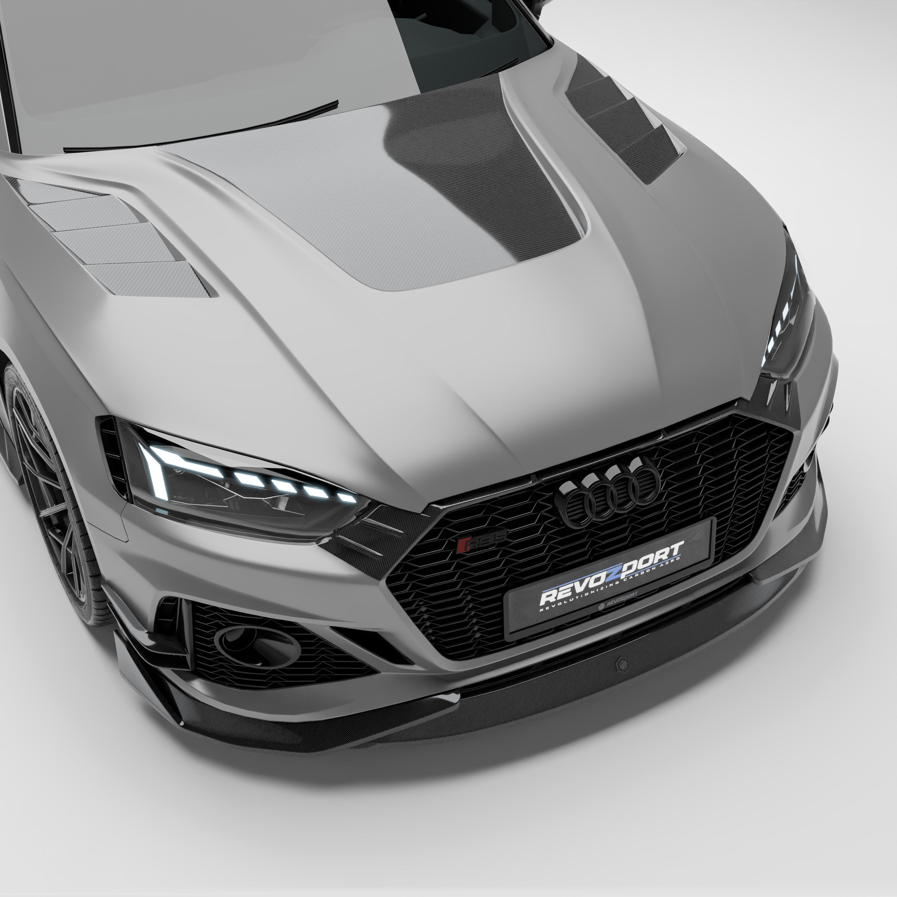 RevoZport Carbon Fiber Hood Compatible With Audi RS5 B9.5 Facelift Sportback