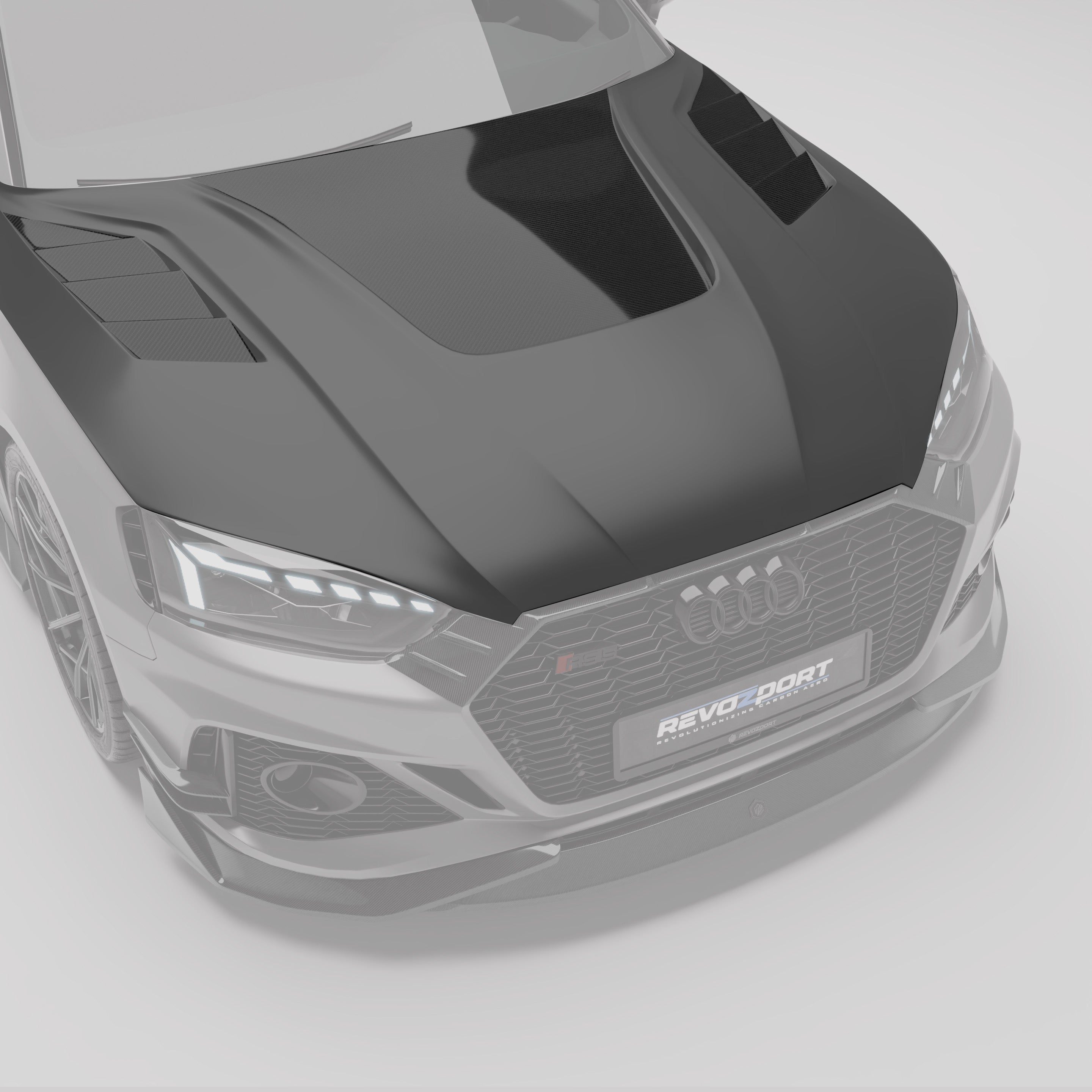 RevoZport Carbon Fiber Hood Compatible With Audi RS5 B9.5 Facelift Sportback