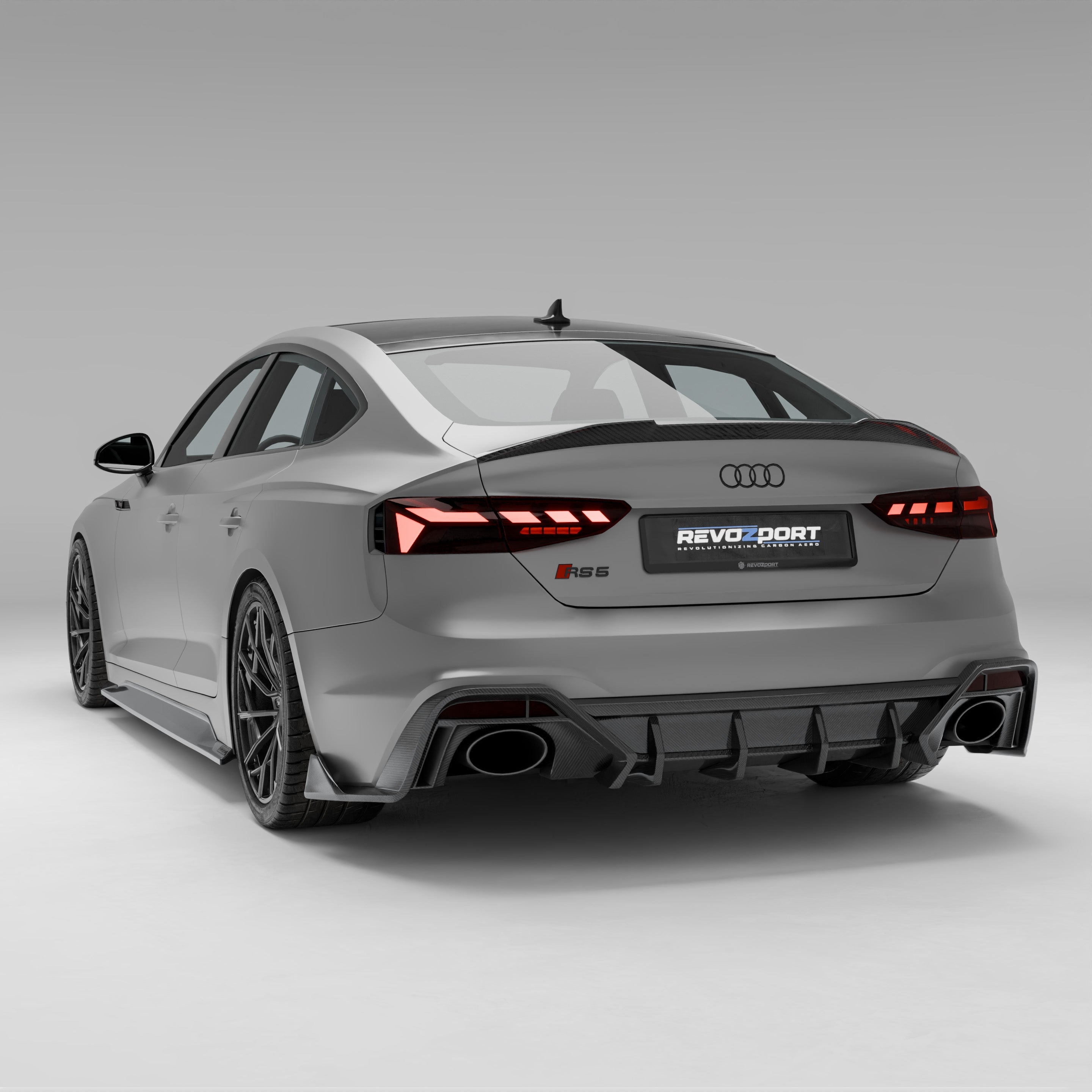 RevoZport Carbon Fiber Spoiler Compatible With Audi RS5 B9.5 Facelift Sportback