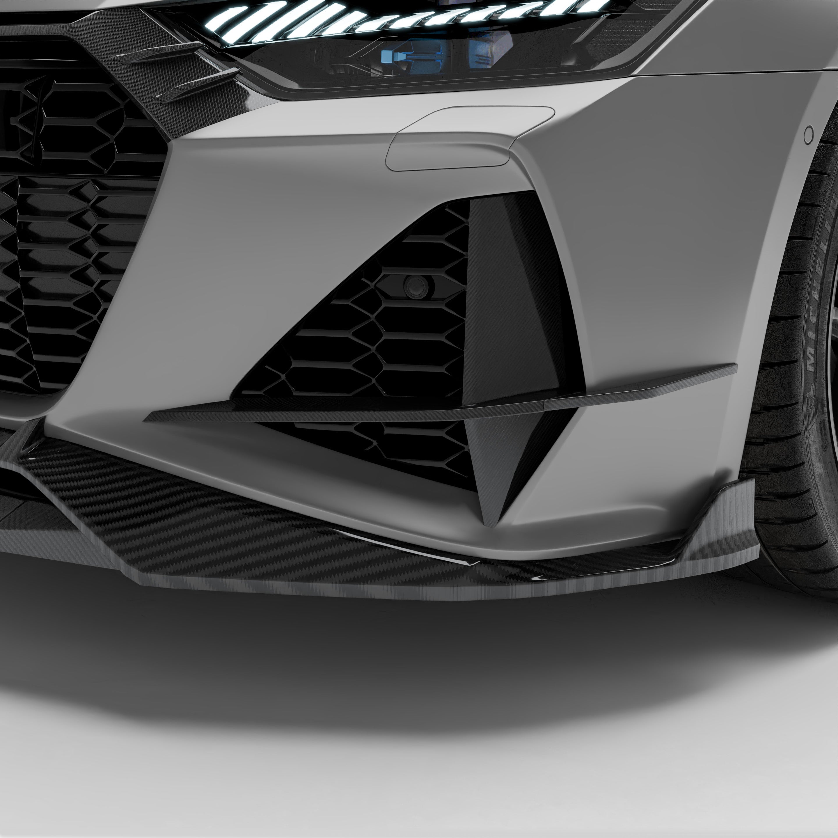RevoZport Carbon Fiber Canards Compatible With Audi RS6 C8