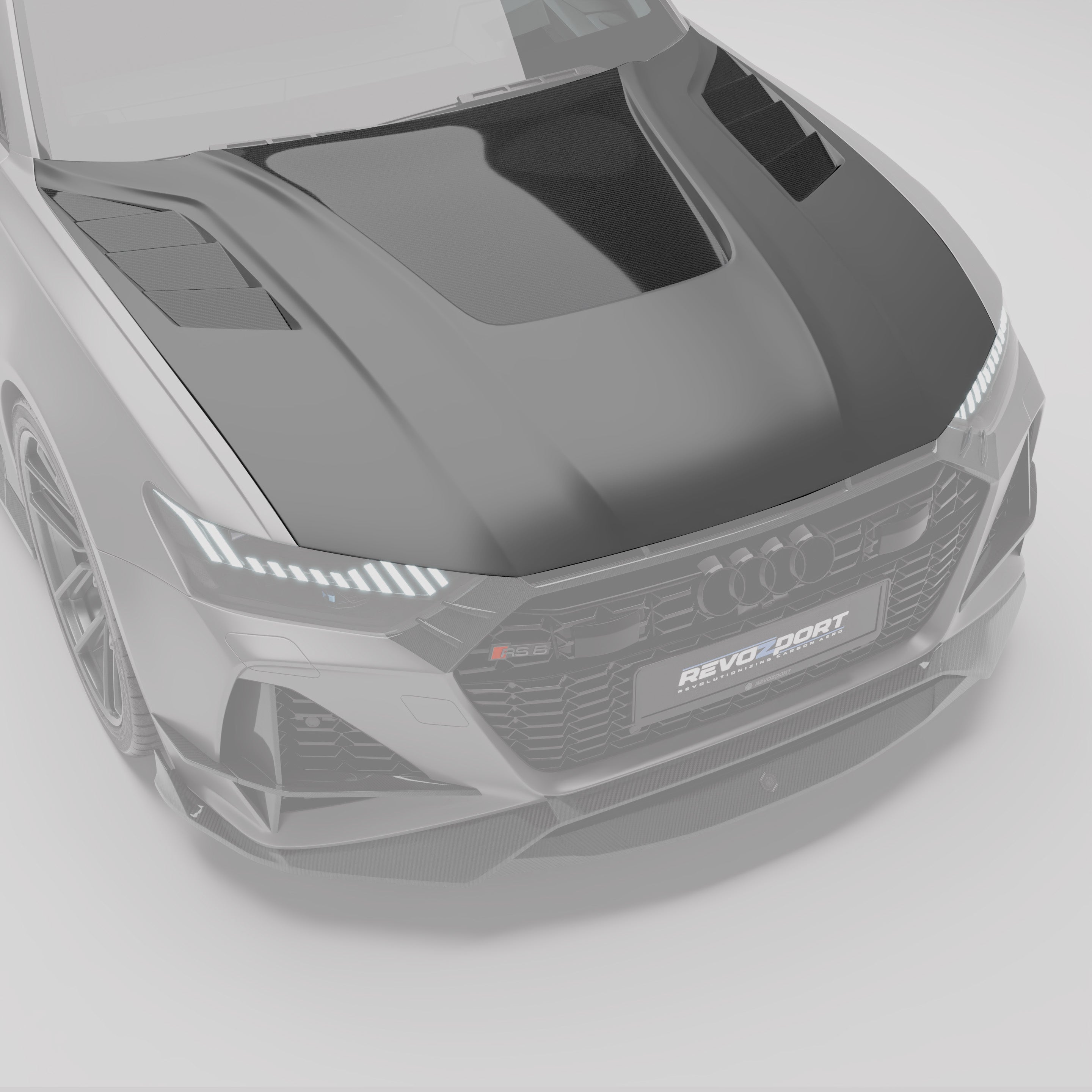 RevoZport Carbon Fiber Hood Compatible With Audi RS6 C8