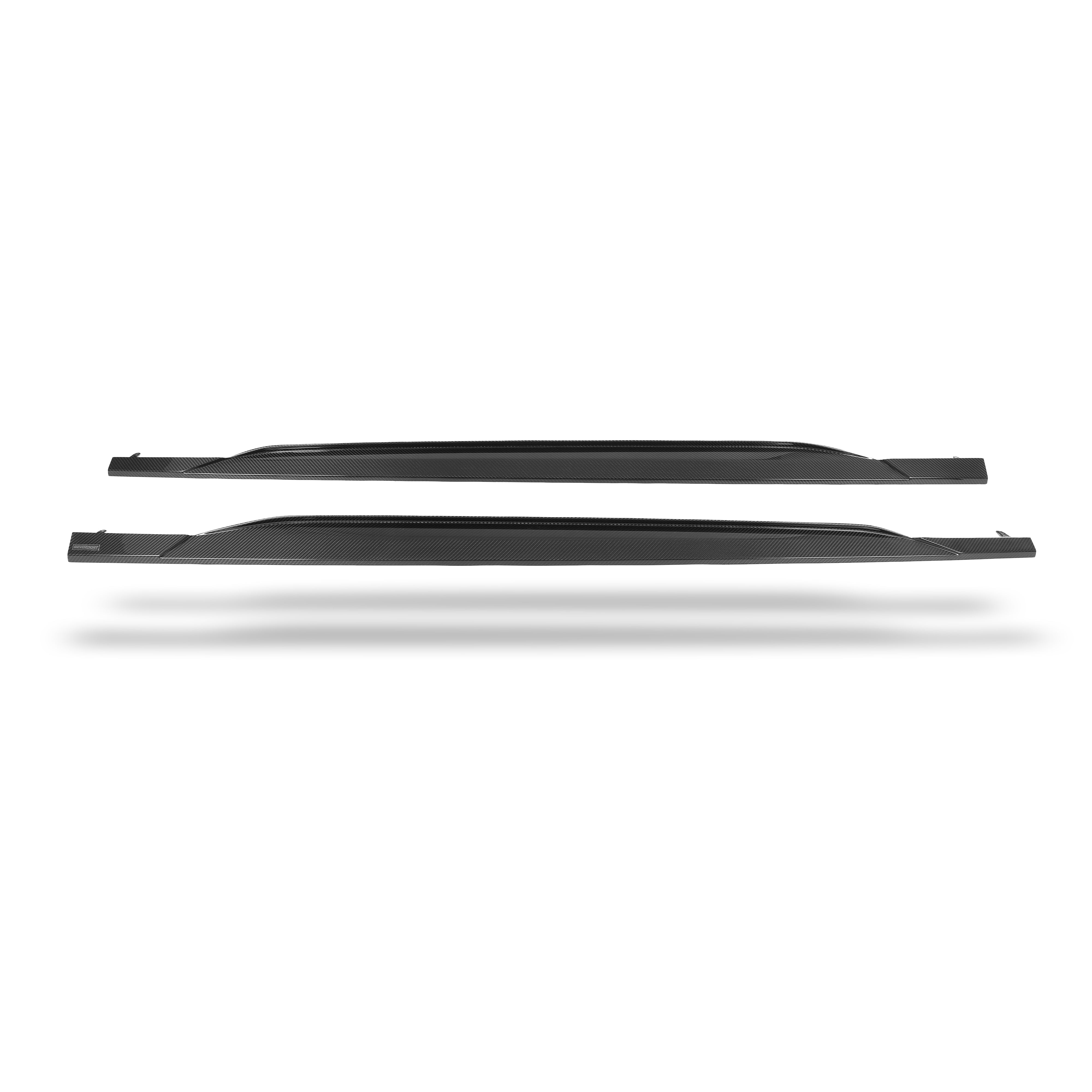 RevoZport Carbon Fiber Side Skirts Compatible With Audi RS6 C8