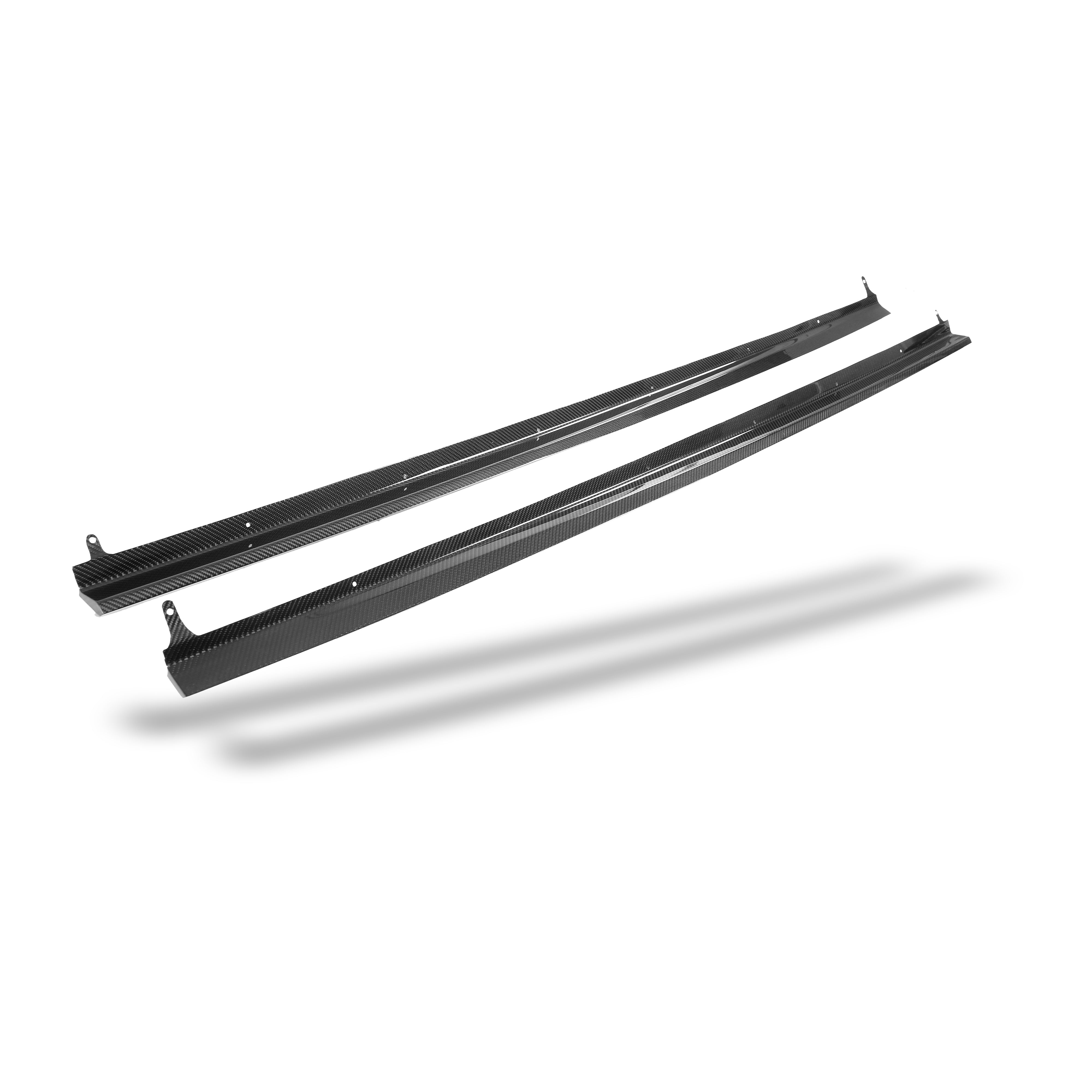 RevoZport Carbon Fiber Side Skirts Compatible With Audi RS6 C8