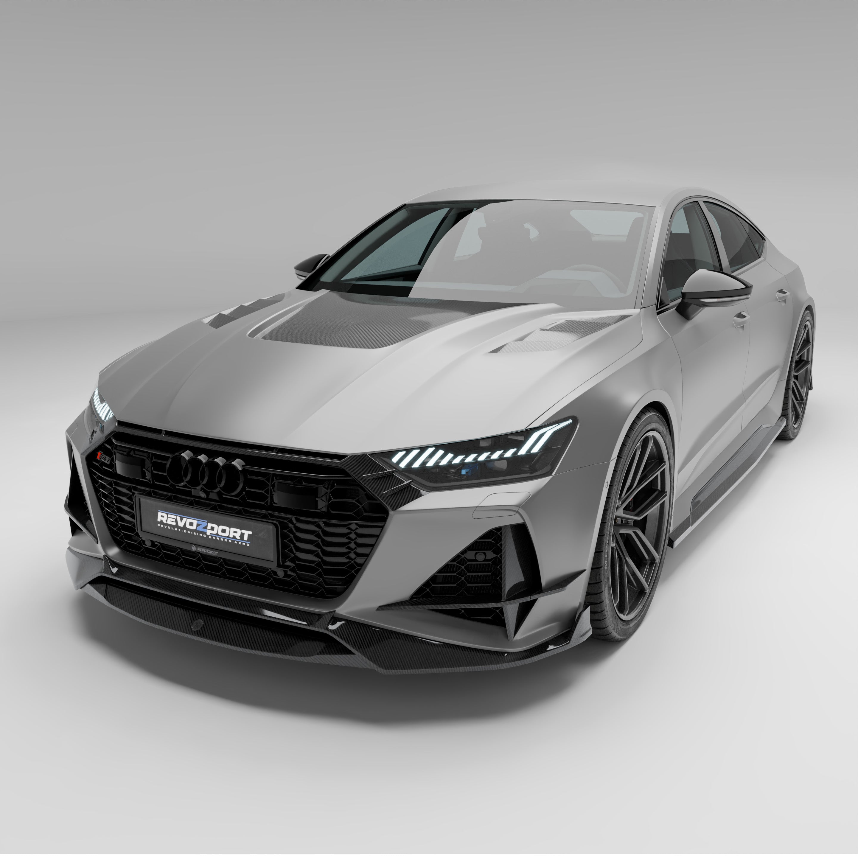 RevoZport Carbon Fiber Canards Compatible With Audi RS7 C8