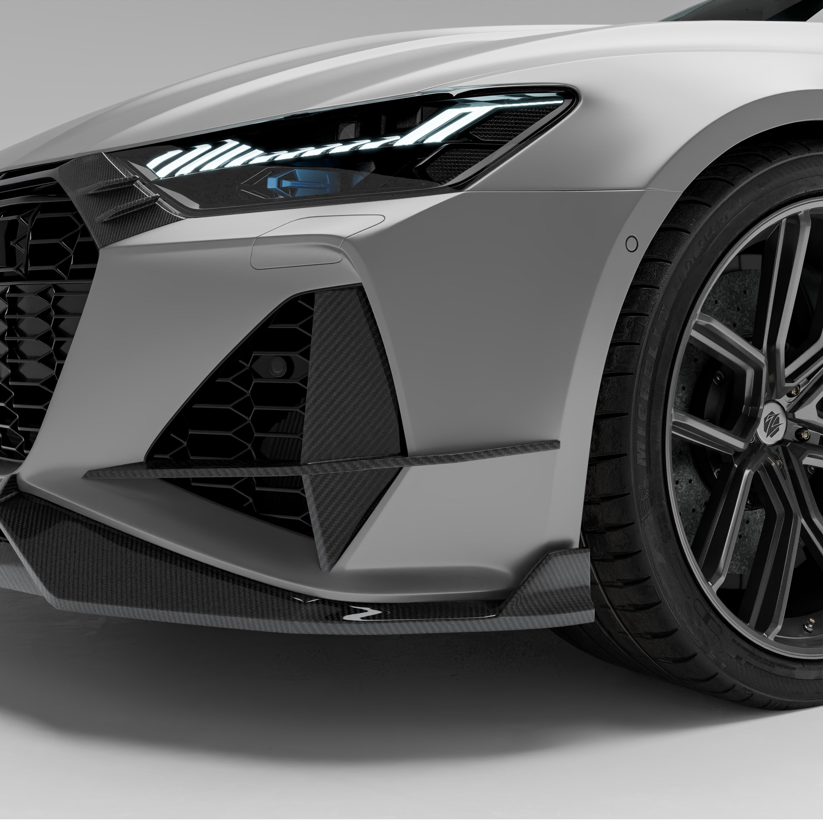 RevoZport Carbon Fiber Canards Compatible With Audi RS7 C8