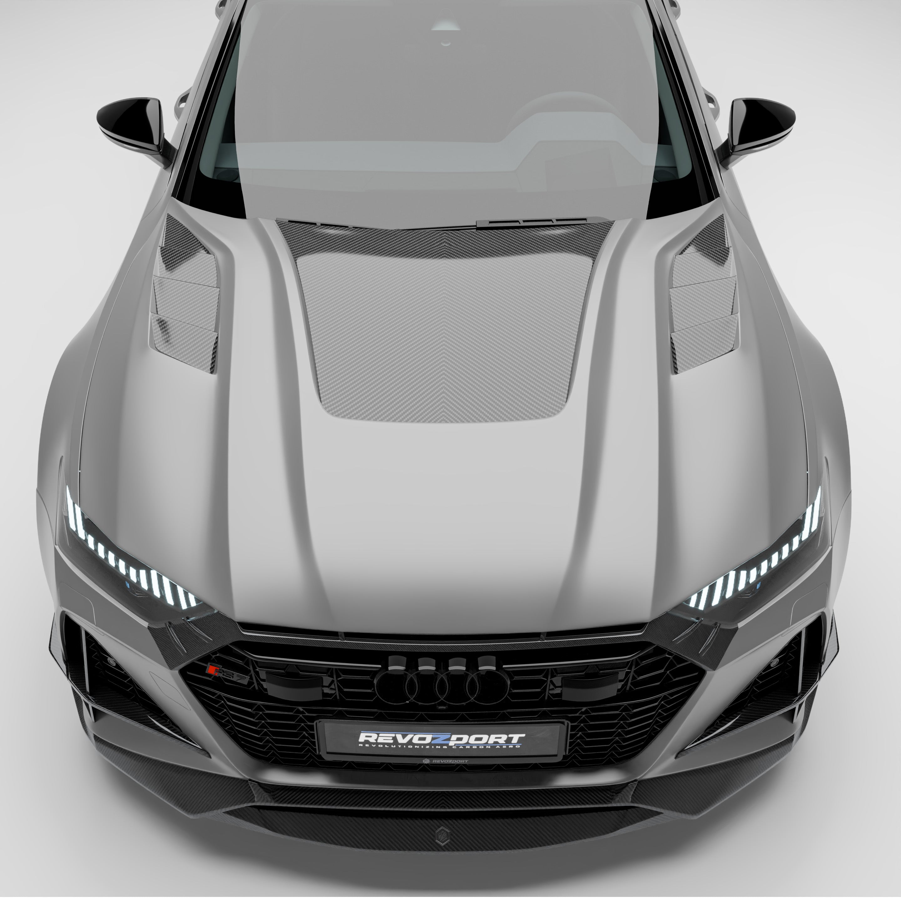 RevoZport Carbon Fiber Hood Compatible With Audi RS7 C8