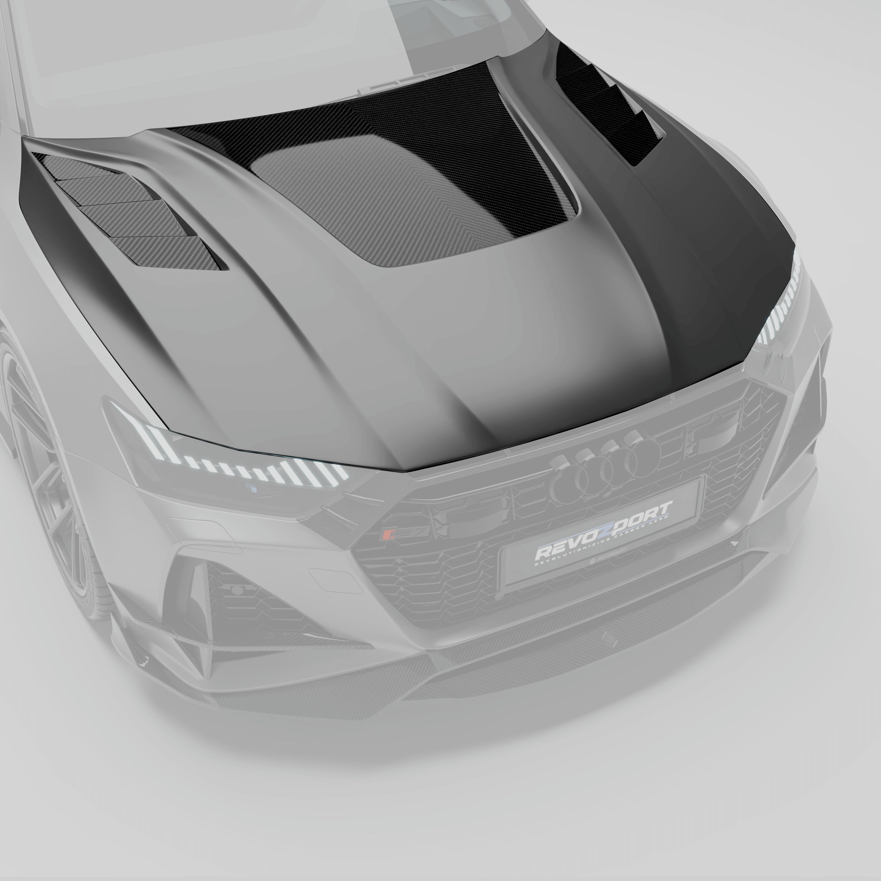 RevoZport Carbon Fiber Hood Compatible With Audi RS7 C8