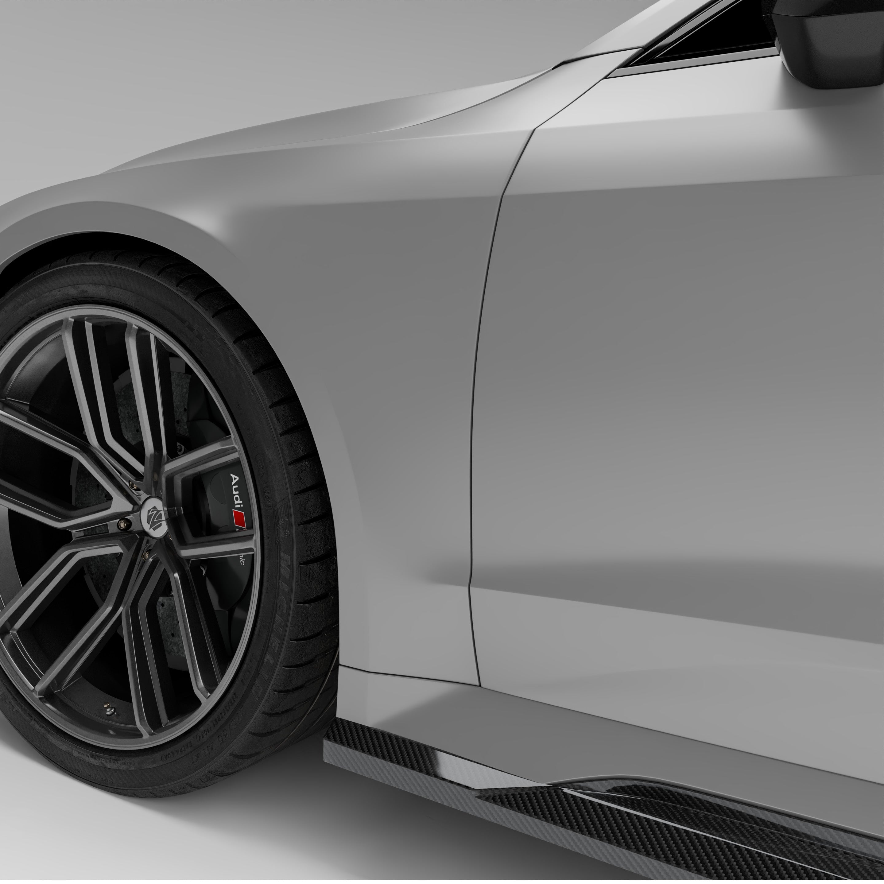 RevoZport Carbon Fiber Side Skirts Compatible With Audi RS7 C8