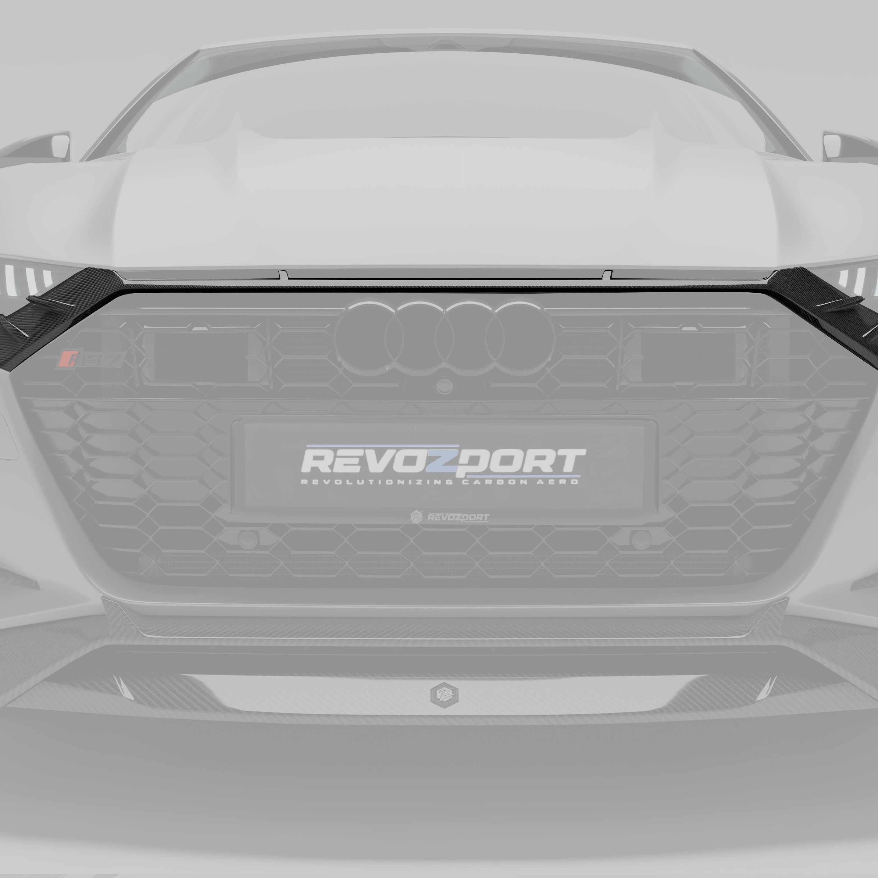 RevoZport Carbon Fiber Front Grill Compatible With Audi RS7 C8 Sportback