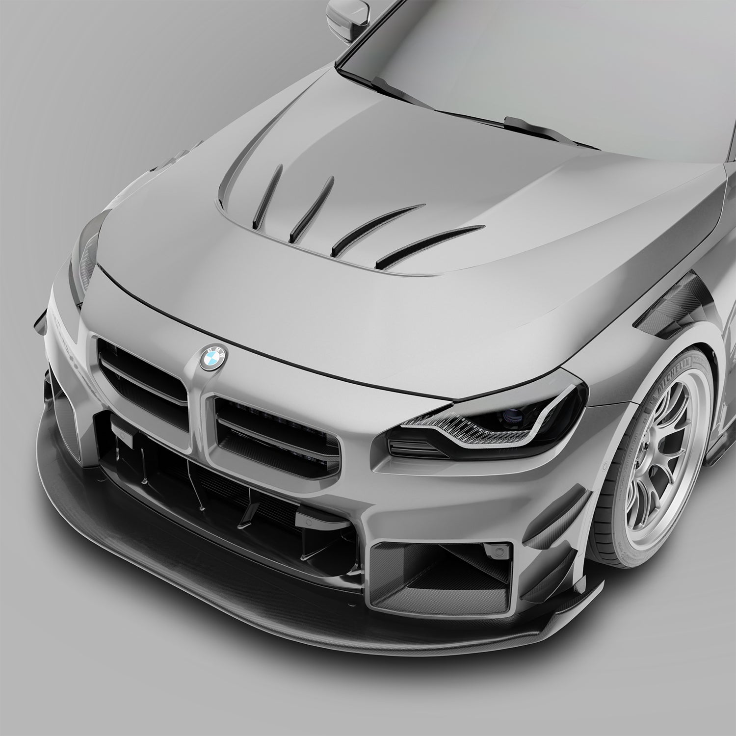 RevoZport Carbon Fiber Aero Hood & Strakes Compatible With BMW M2 G87