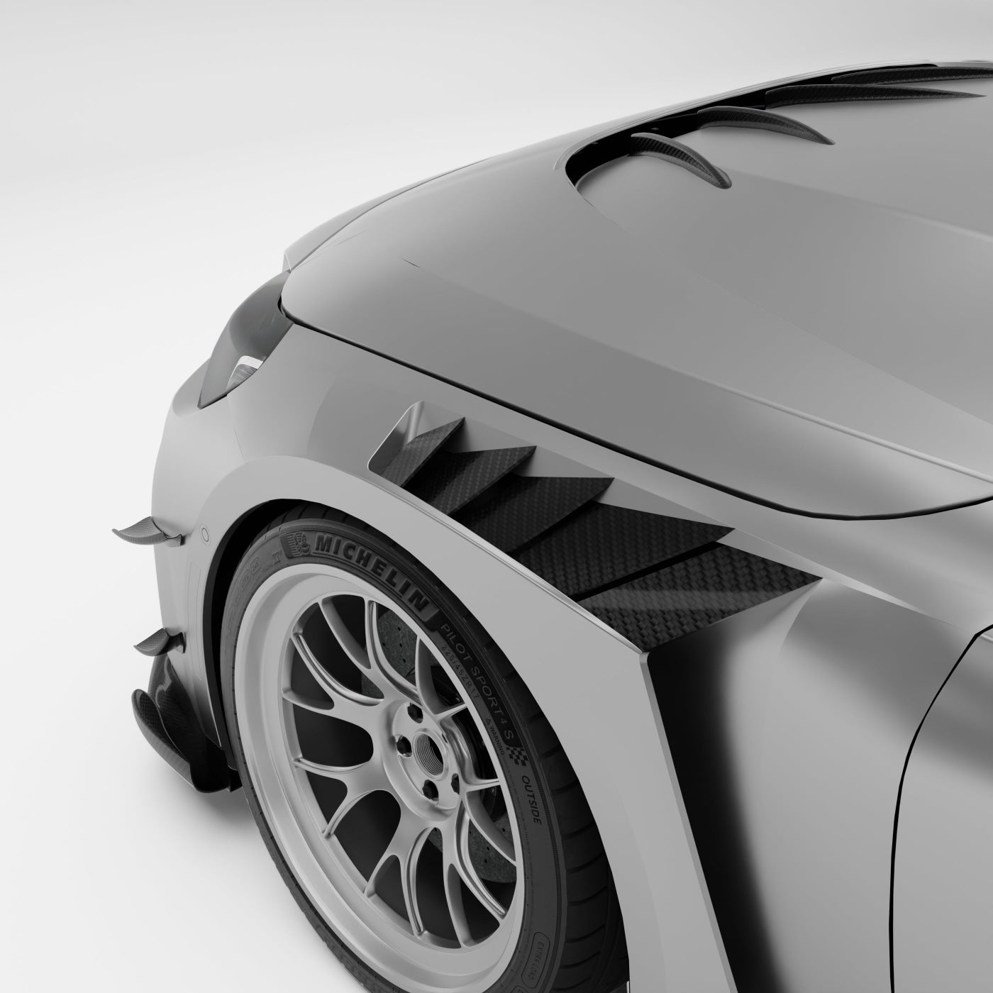 RevoZport Carbon Fiber Race Front Fenders Compatible With BMW M2 G87