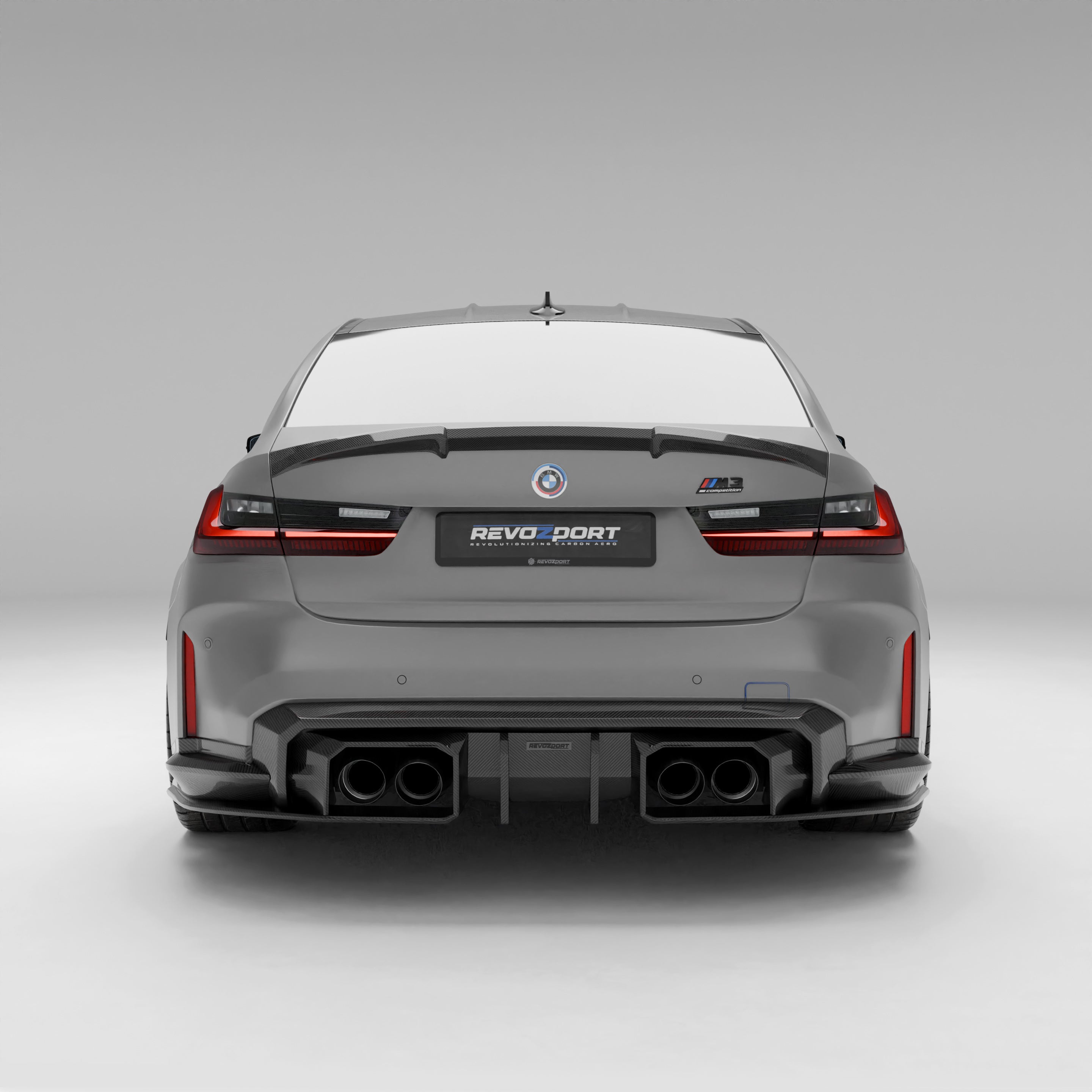 RevoZport Carbon Fiber Rear Diffuser Compatible With BMW M3 G80