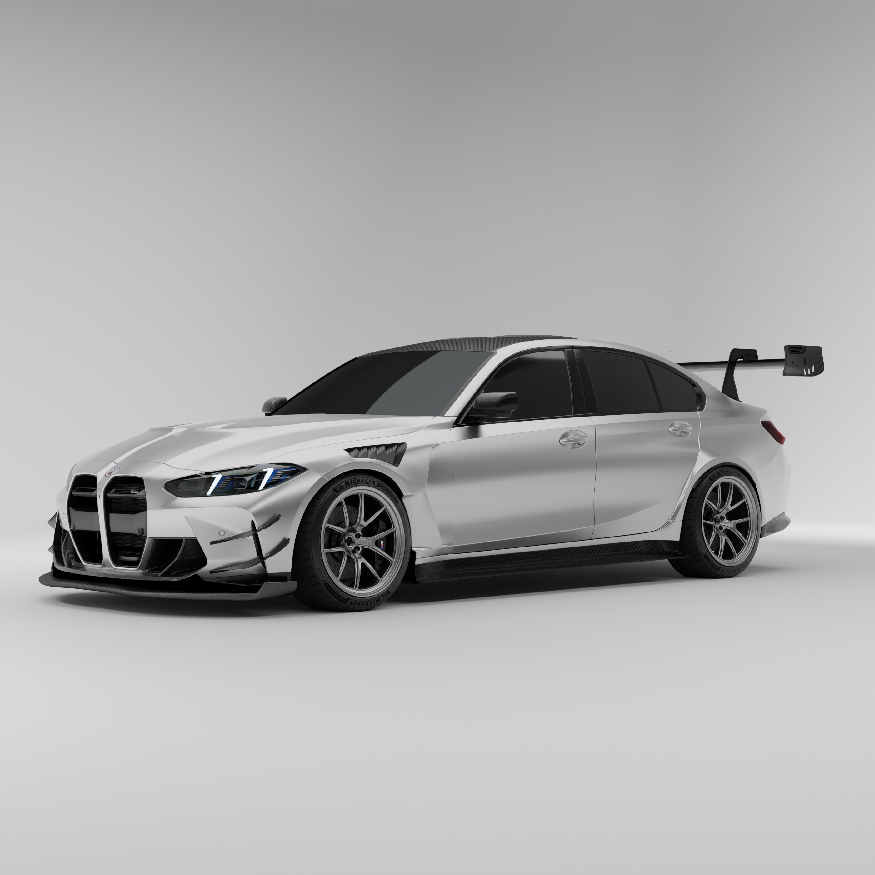 RevoZport Carbon Fiber Aero Splitter & Air Dam Compatible With BMW M3 G80