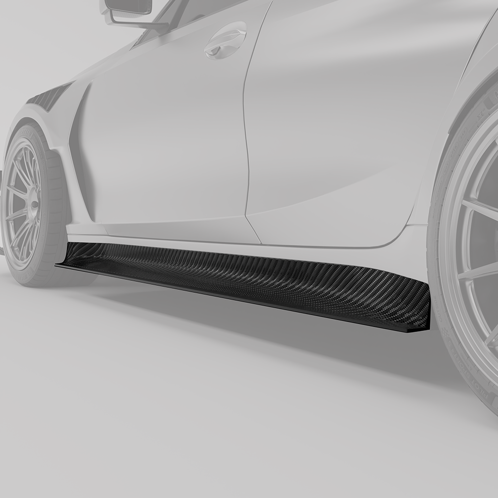RevoZport Carbon Fiber Aero Side Skirts Compatible With BMW M3 G80