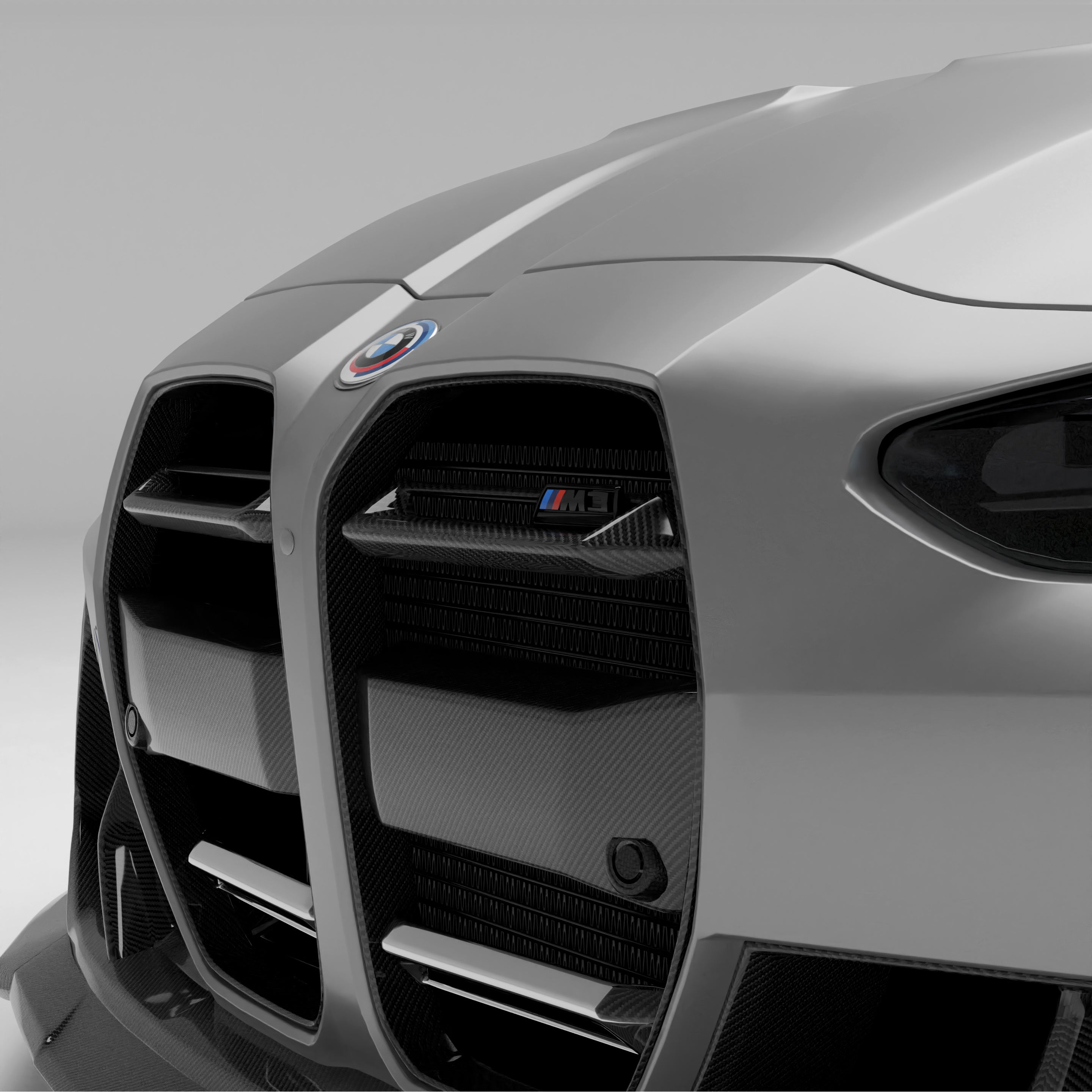 RevoZport Carbon Fiber Front Grill (without ACC) Compatible With BMW M3 G80
