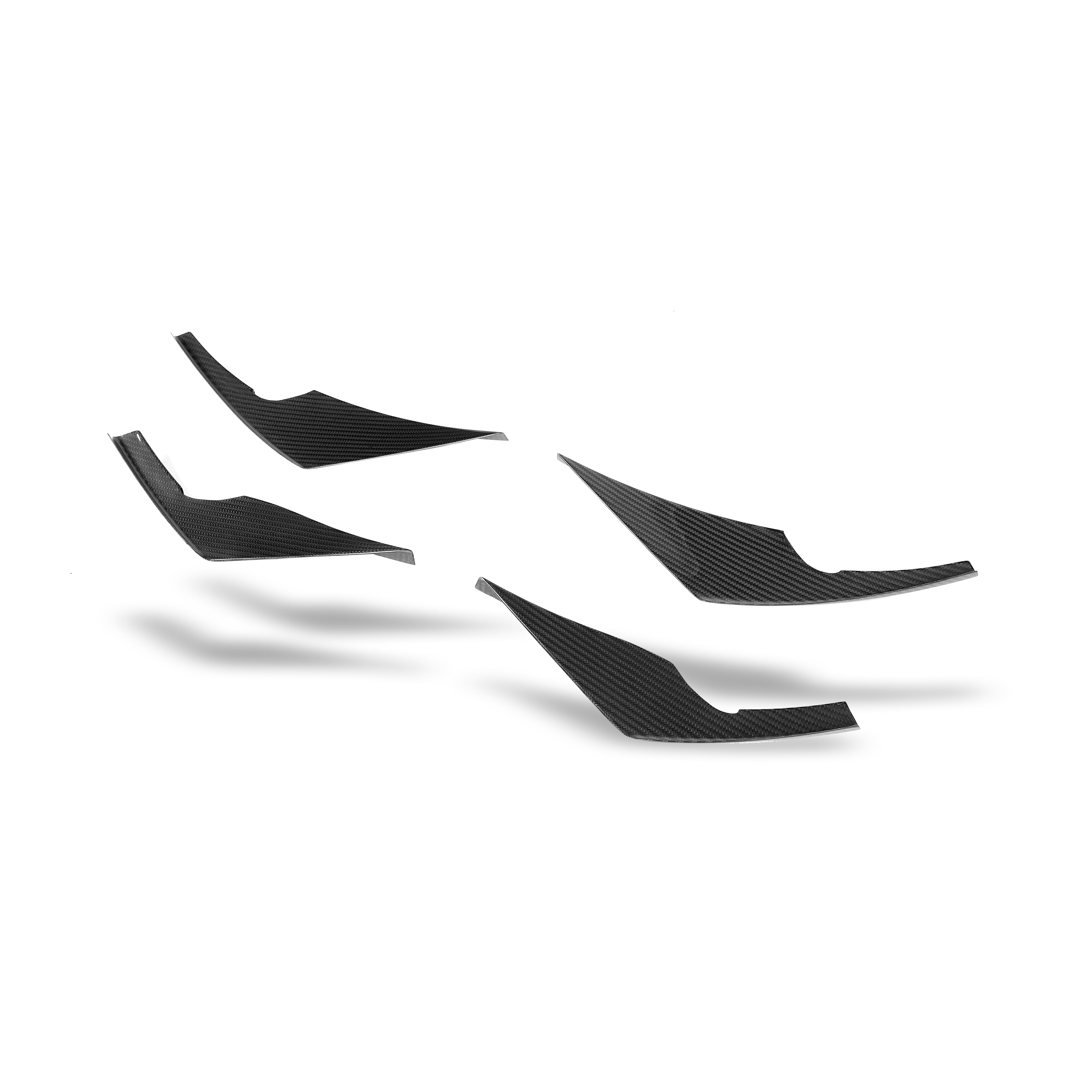 RevoZport Carbon Fiber Front Bumper Canards Compatible With BMW M4 G82