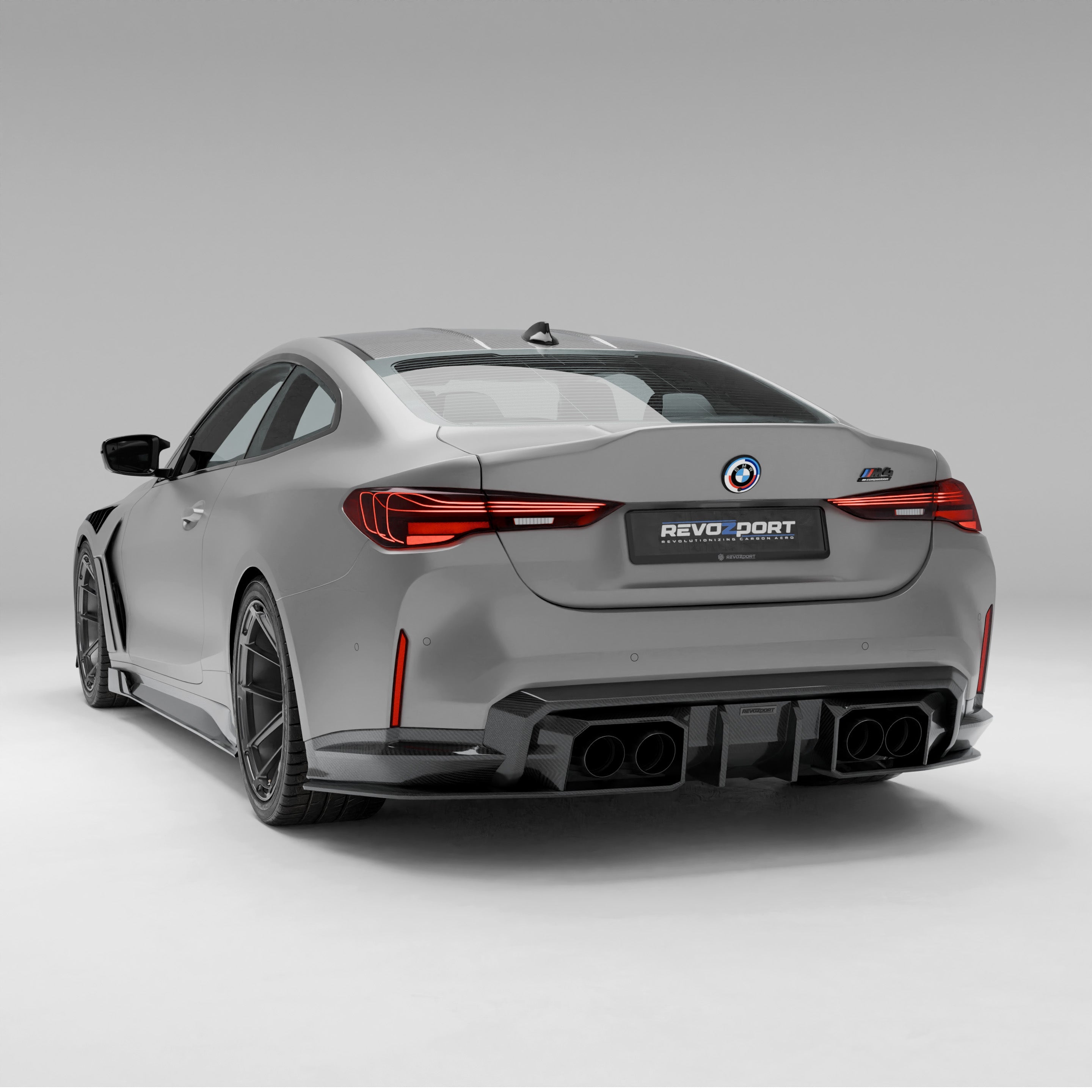 RevoZport Carbon Fiber Rear Diffuser Compatible With BMW M4 G82