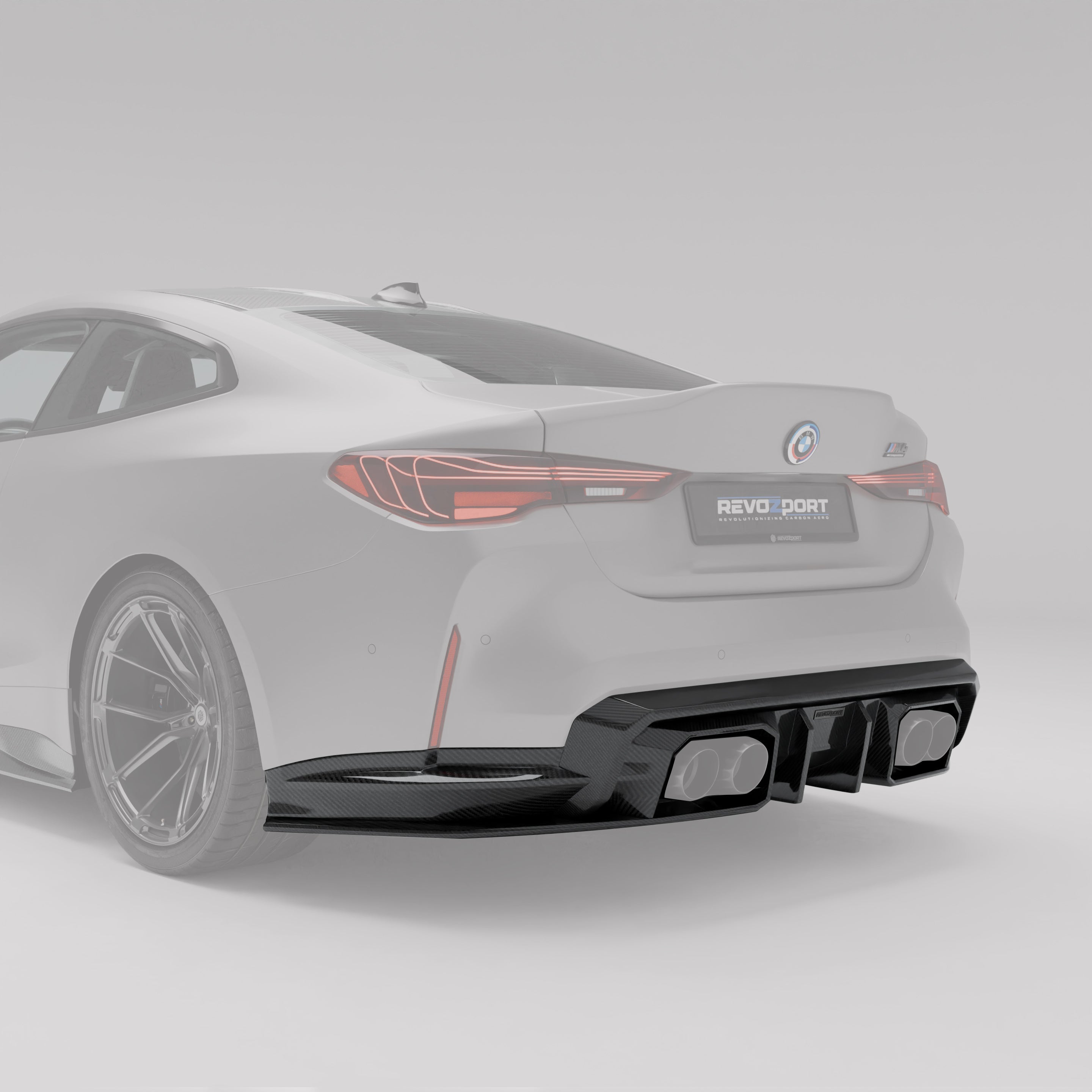 RevoZport Carbon Fiber Rear Diffuser Compatible With BMW M4 G82