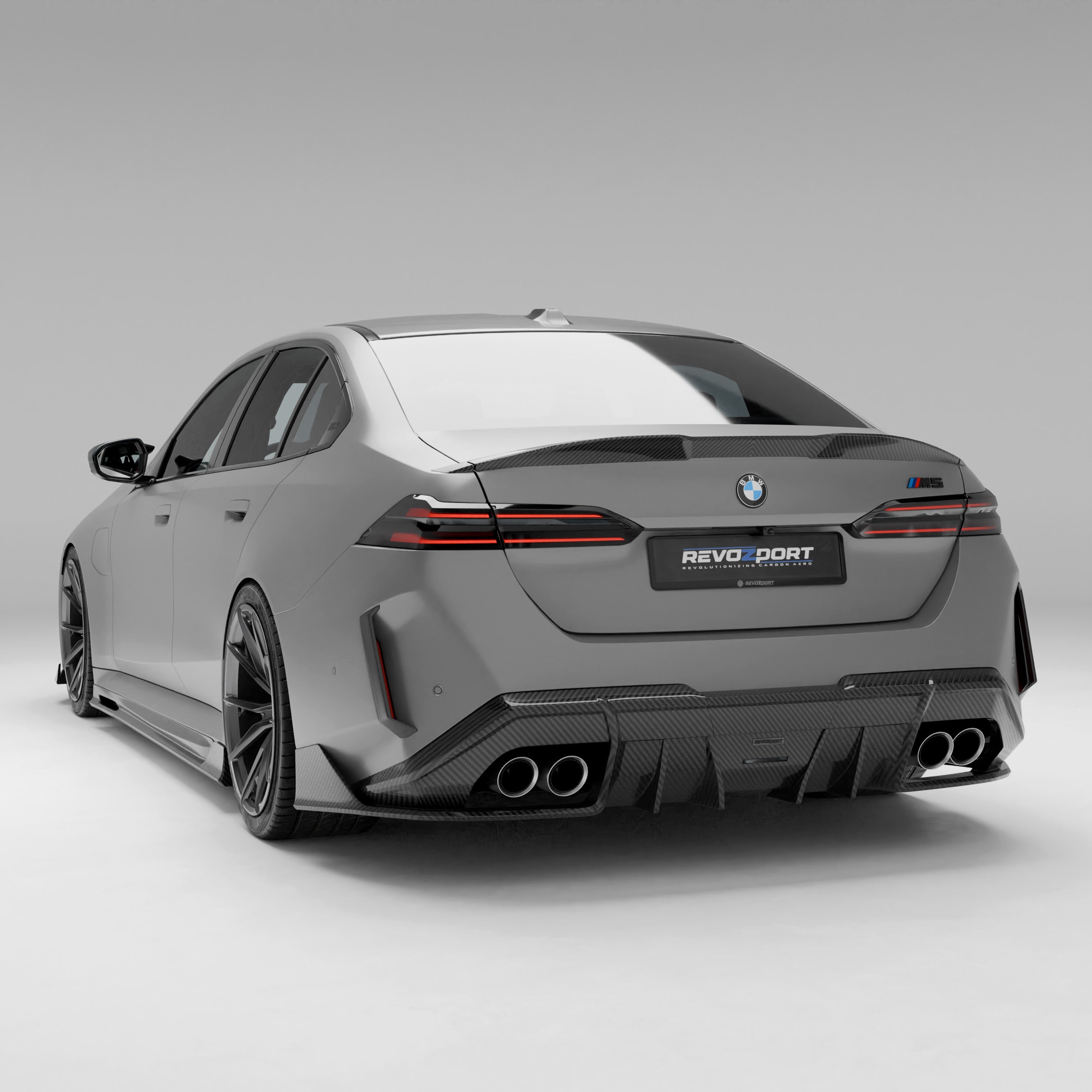RevoZport Carbon Fiber Rear Diffuser Compatible With BMW M5 G90