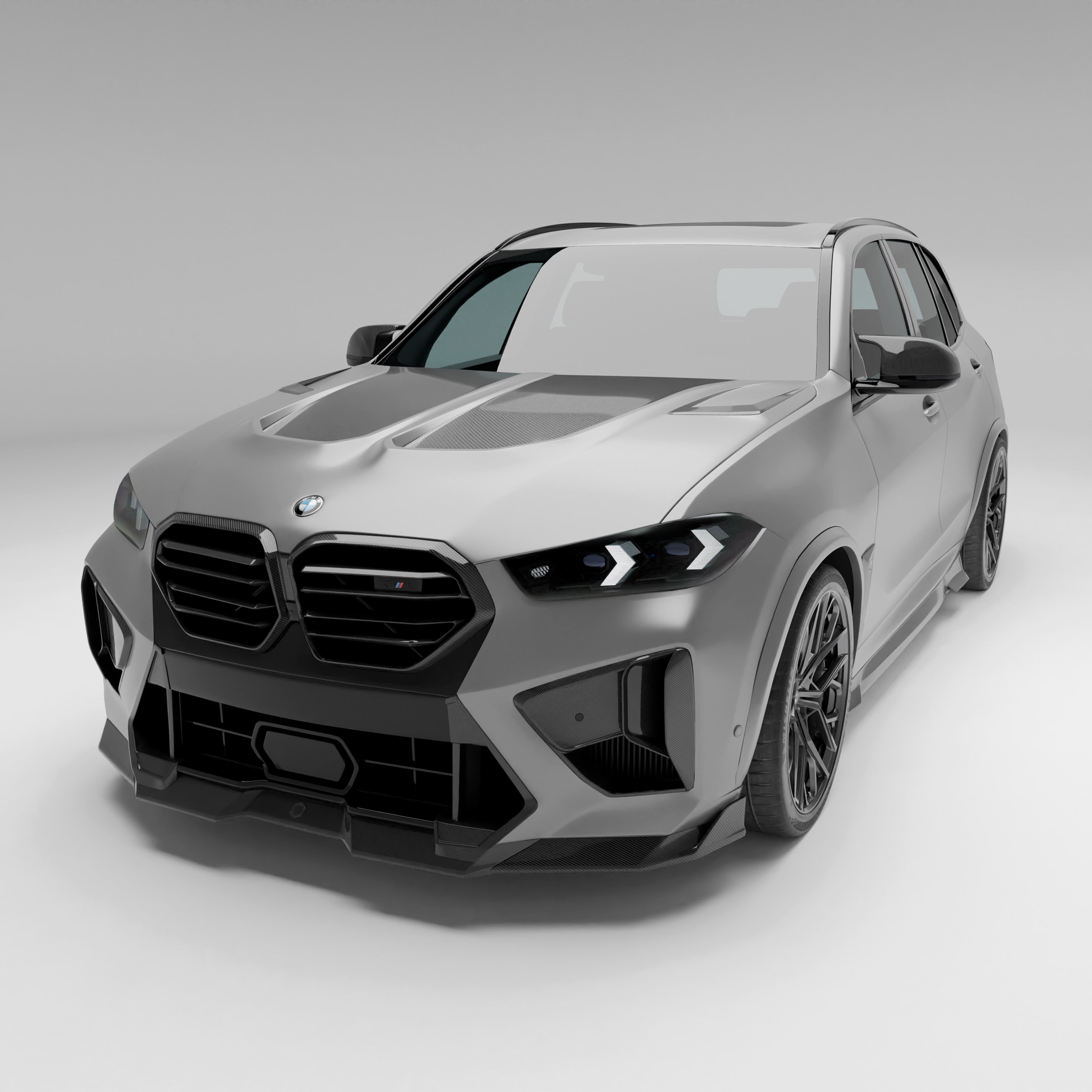 RevoZport Carbon Fiber Front Lip Compatible With BMW X5M F95 LCI
