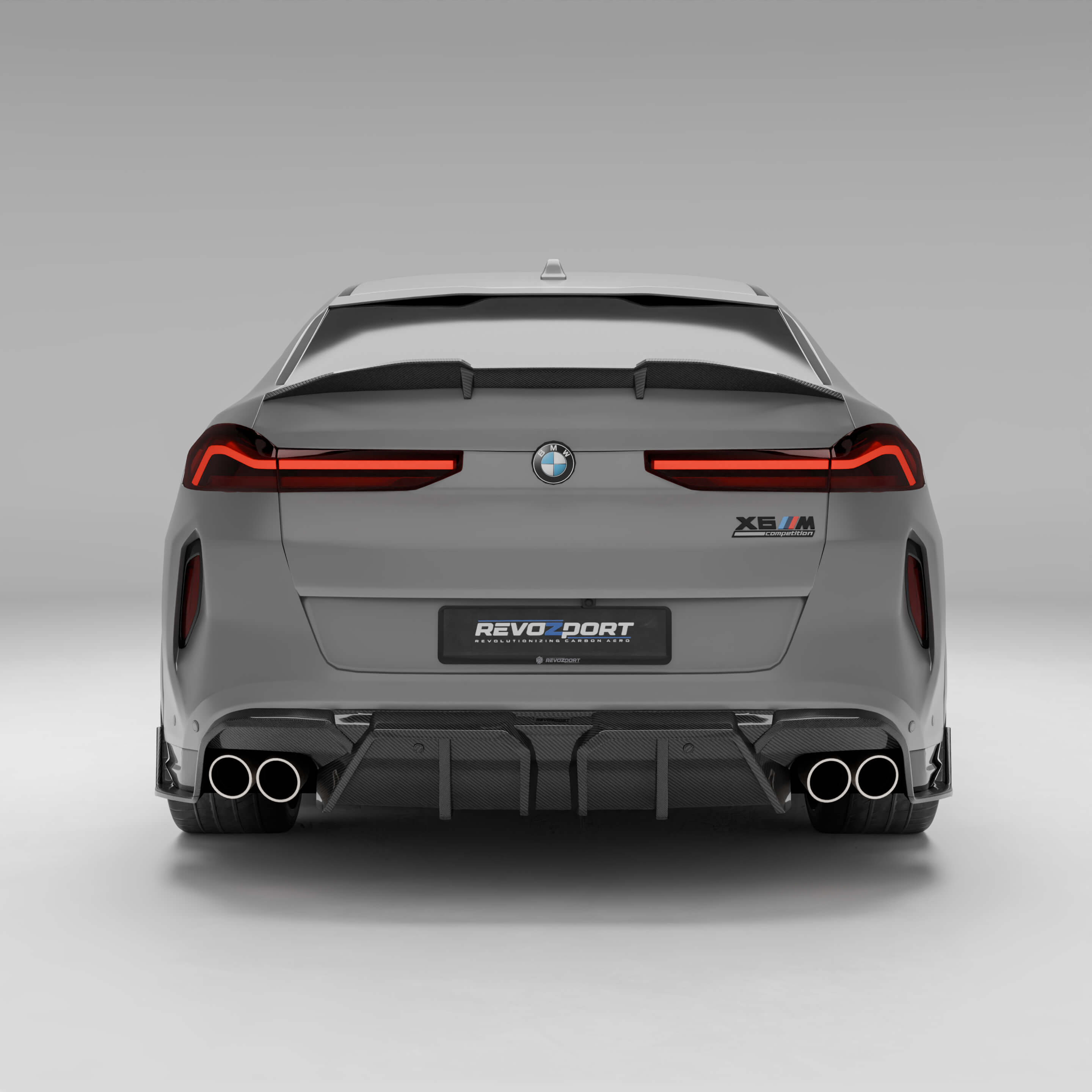 RevoZport Carbon Fiber Spoiler Compatible With BMW X6M F96 LCI