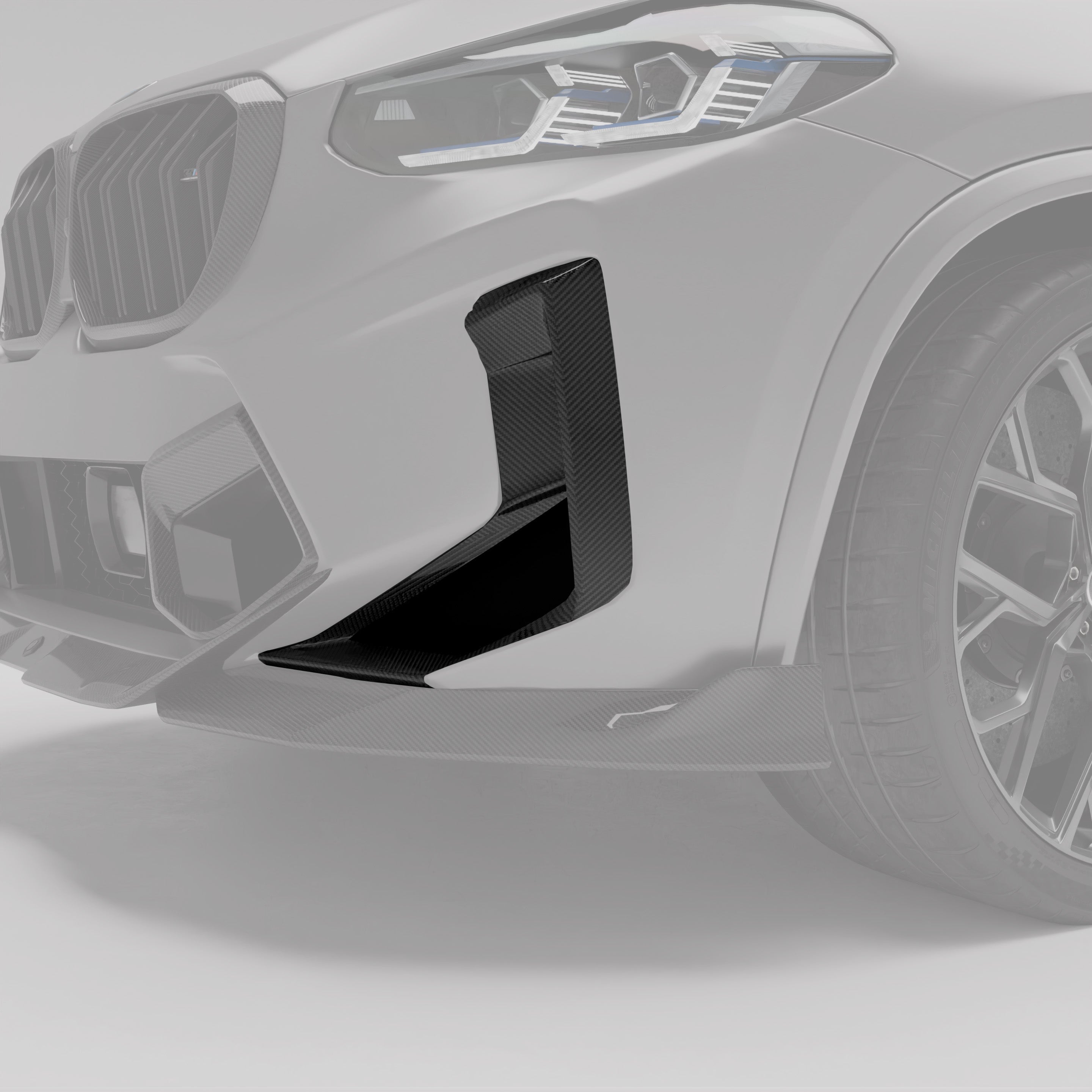 RevoZport Carbon Fiber Bumper Air Intake Covers Compatible With BMW X4M F98 LCI