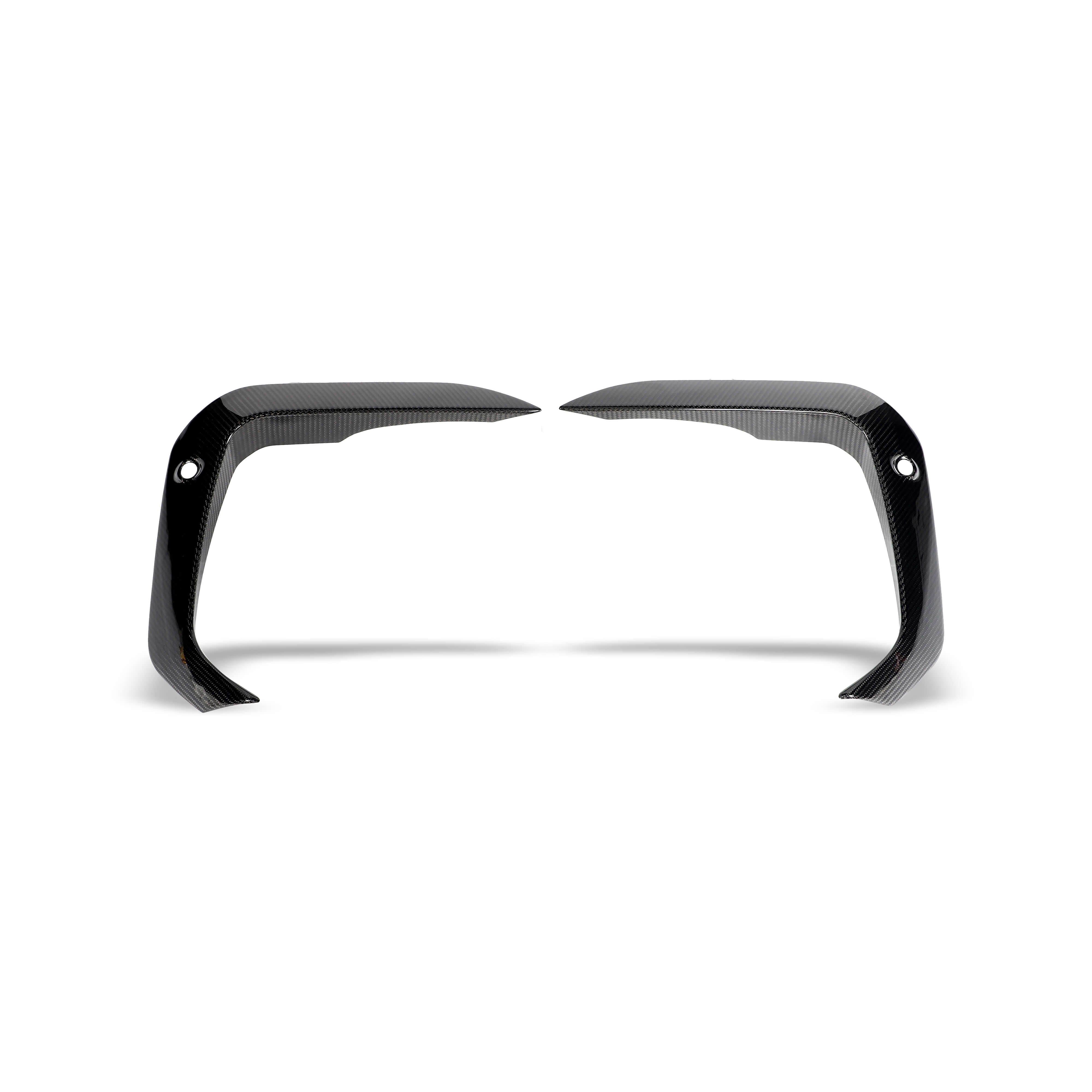RevoZport Carbon Fiber Front Bumper Canards Compatible With BMW X6M F96 PRE LCI