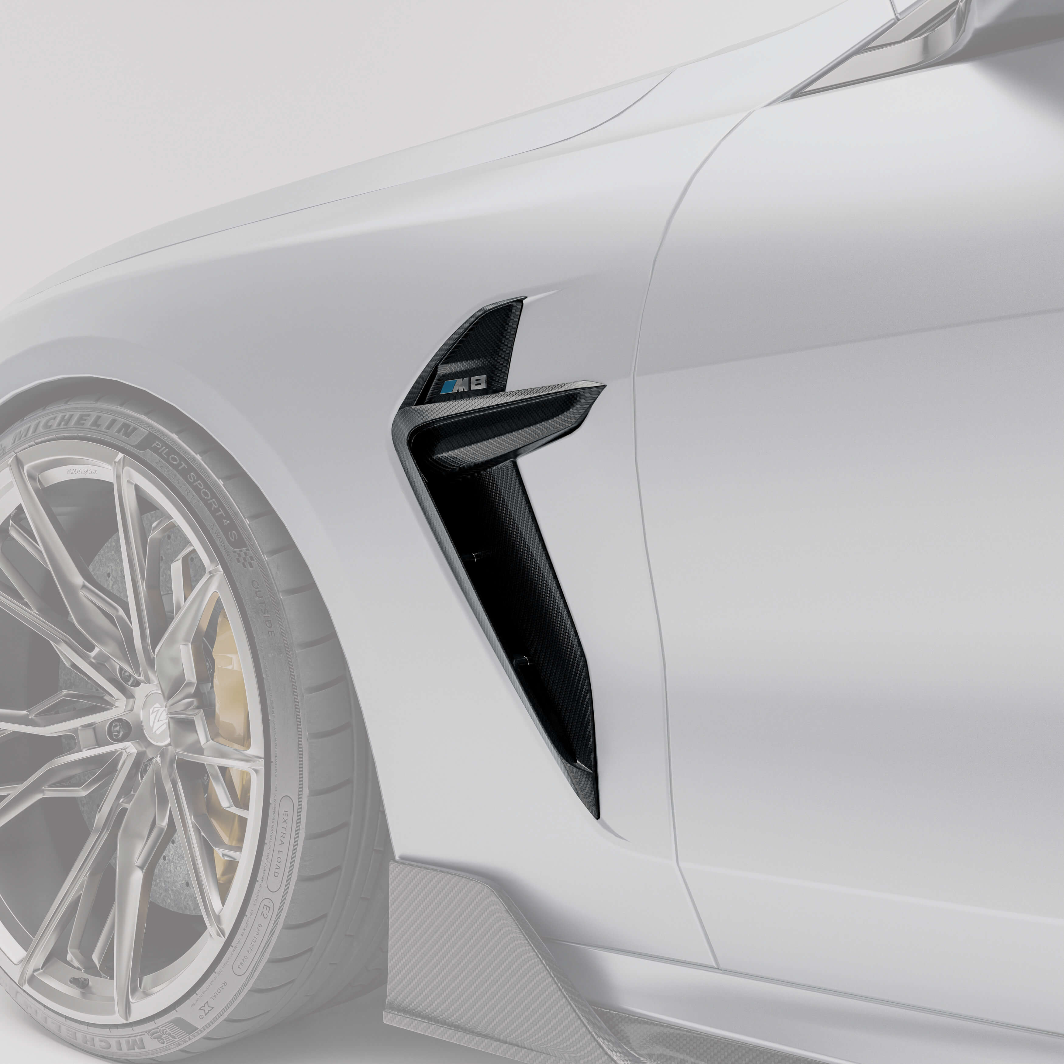 RevoZport Carbon Fiber Side Vents Compatible With BMW M8 F91 F92 F93