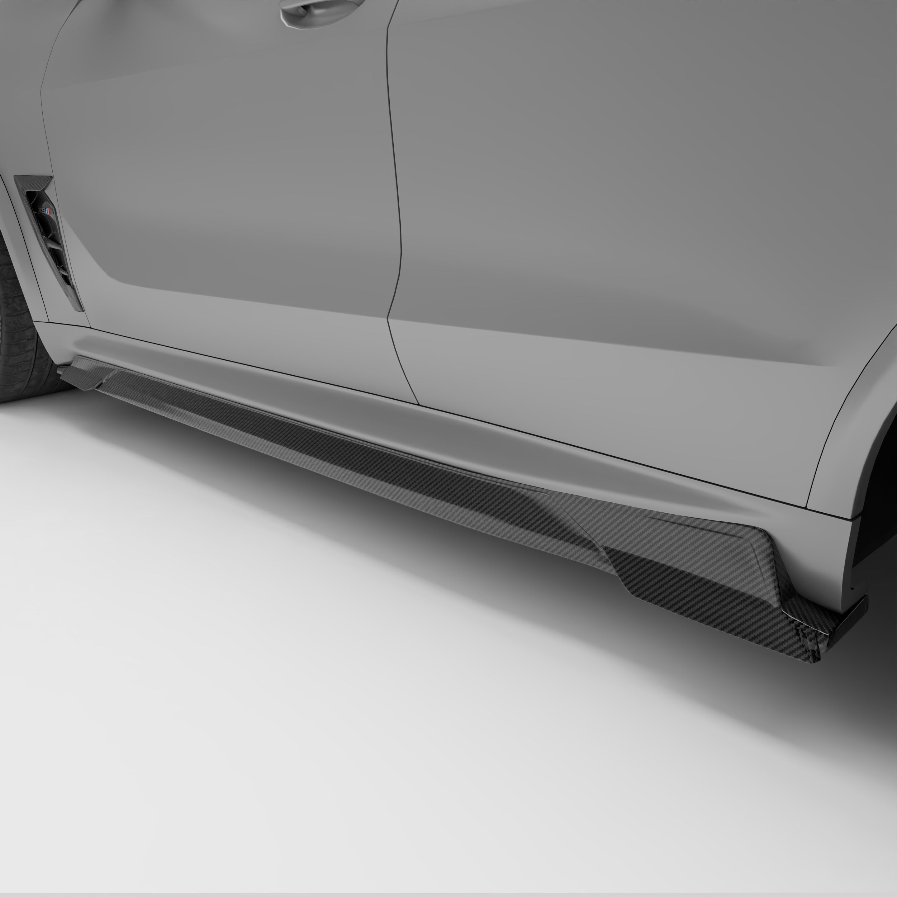 RevoZport Carbon Fiber Side Skirts Compatible With BMW X5M F95 PRE LCI