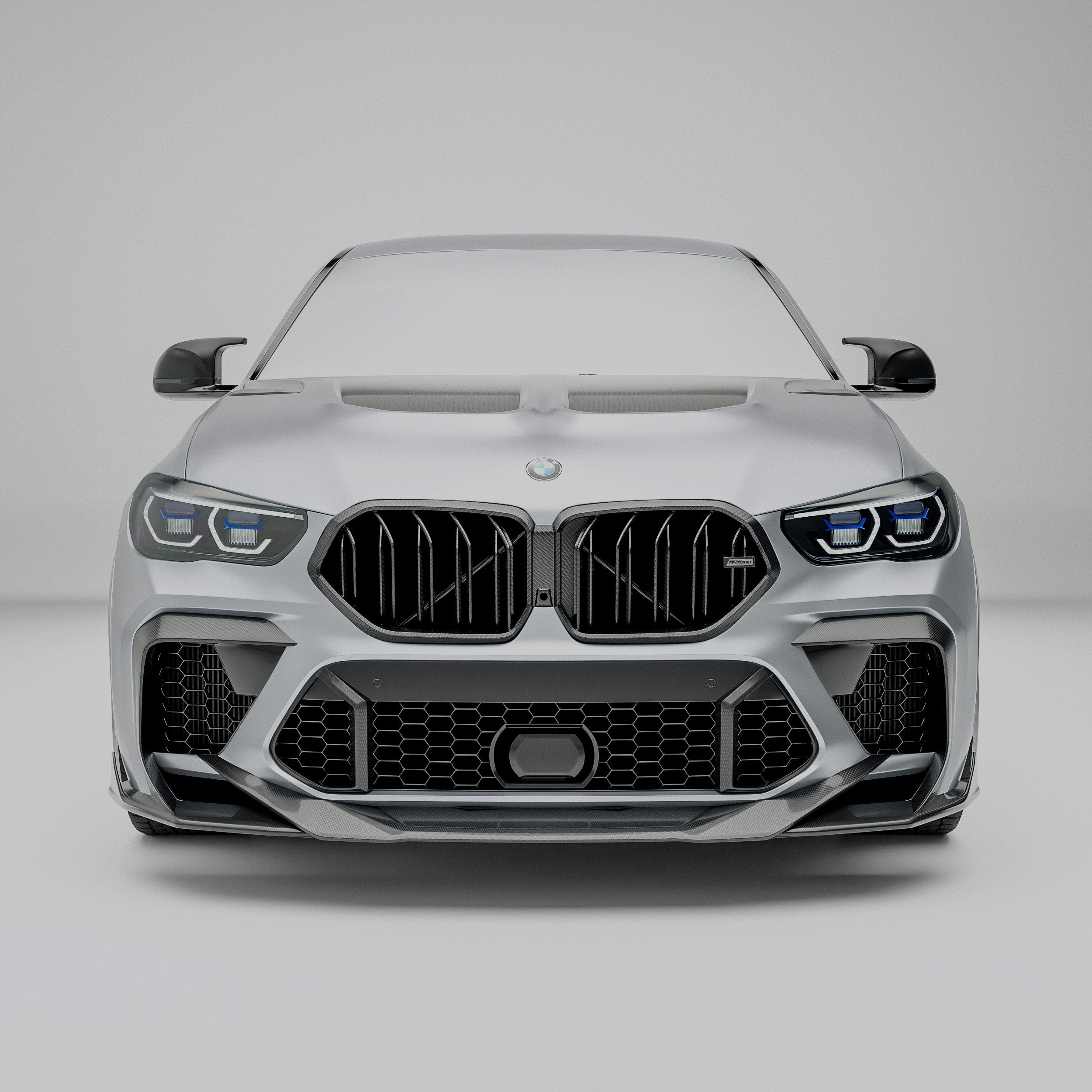 RevoZport Carbon Fiber Air Intake Trim Compatible With BMW X6M F96 PRE LCI