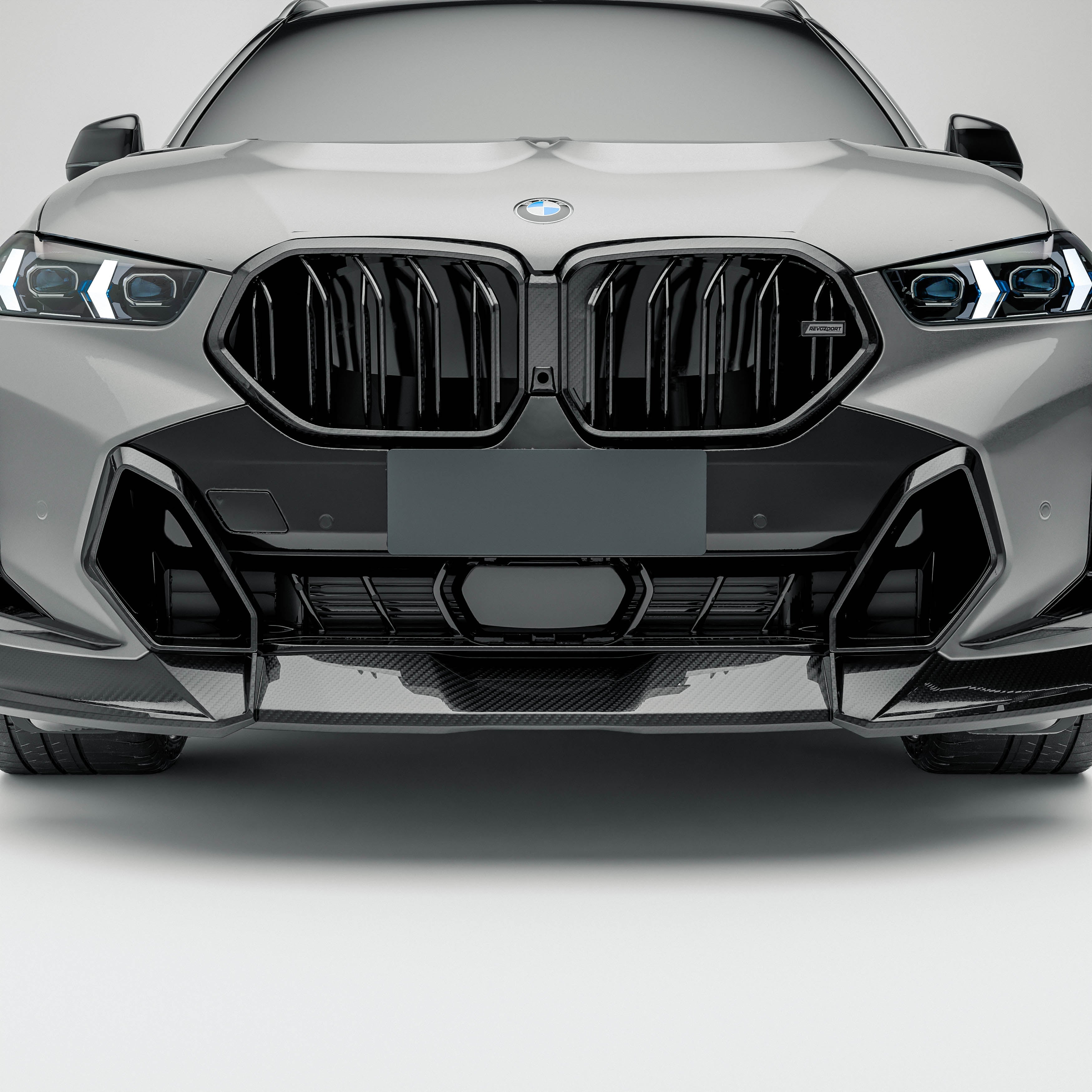 RevoZport Carbon Fiber Front Grille Compatible With BMW X6 G06 LCI