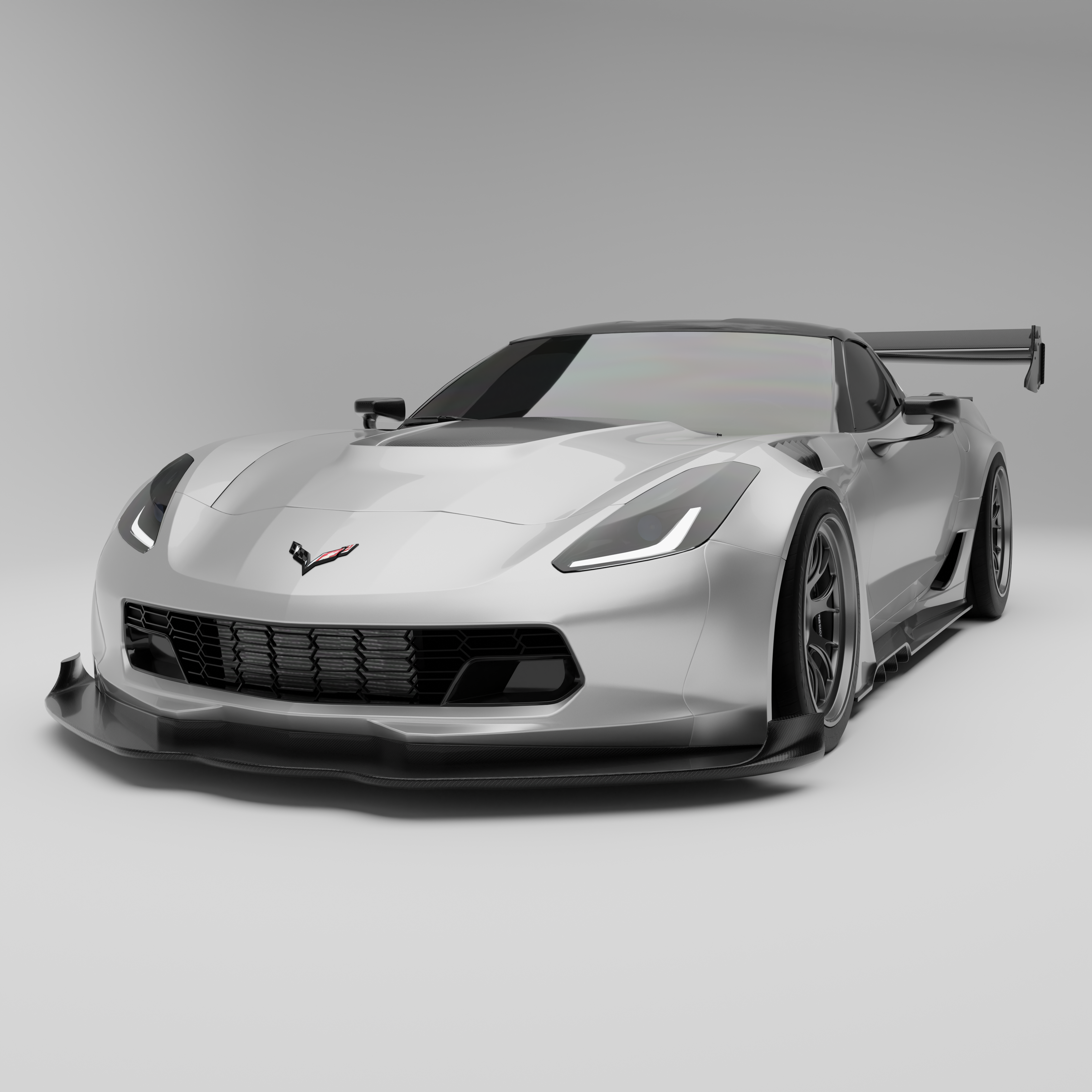RevoZport Carbon Fiber Splitter & Air Dam Compatible With Corvette C7