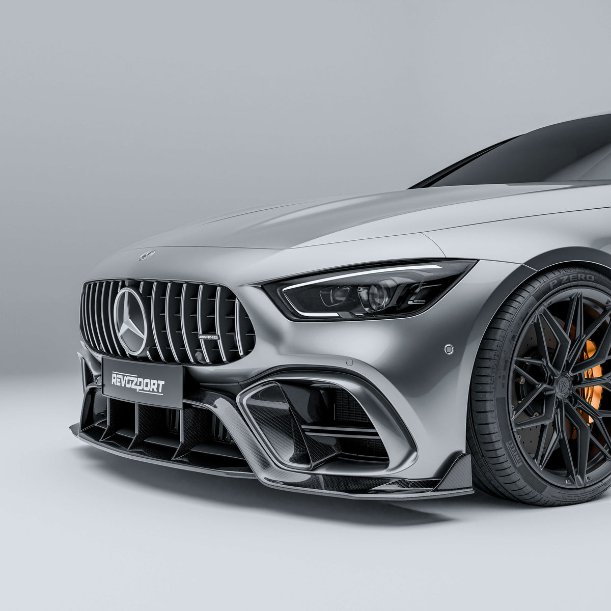 RevoZport Carbon Fiber Front Bumper Vents Compatible With Mercedes-AMG GT 63 S X290
