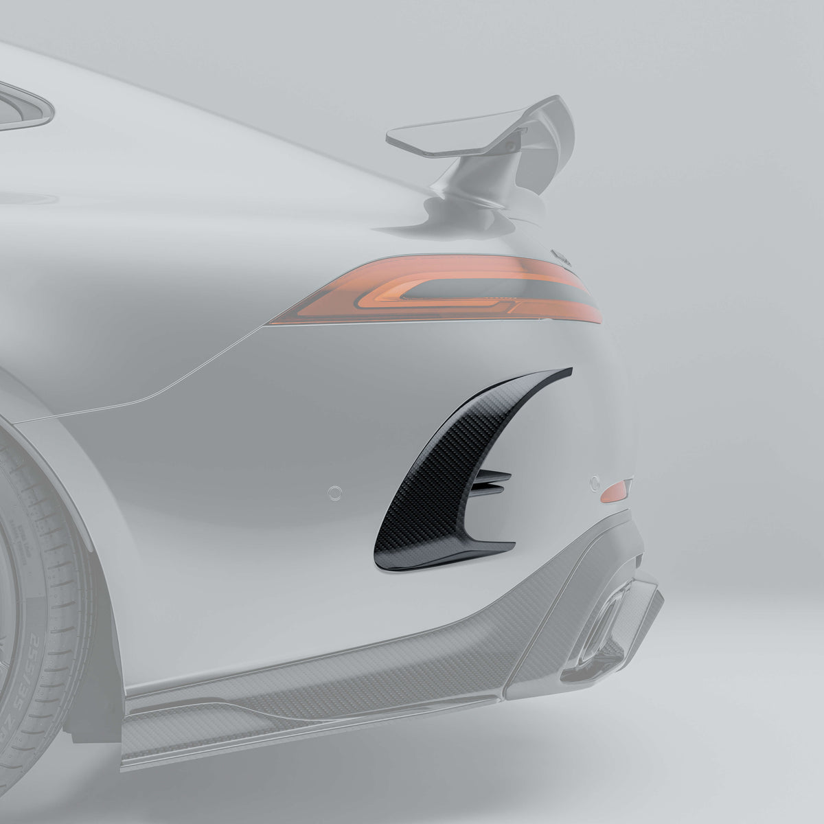 RevoZport Carbon Fiber Rear Bumper Canards Compatible With Mercedes-AMG GT 63 S X290