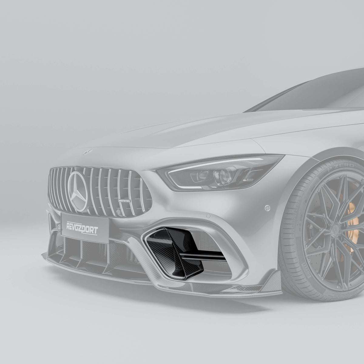 RevoZport Carbon Fiber Front Bumper Vents Compatible With Mercedes-AMG GT 63 S X290