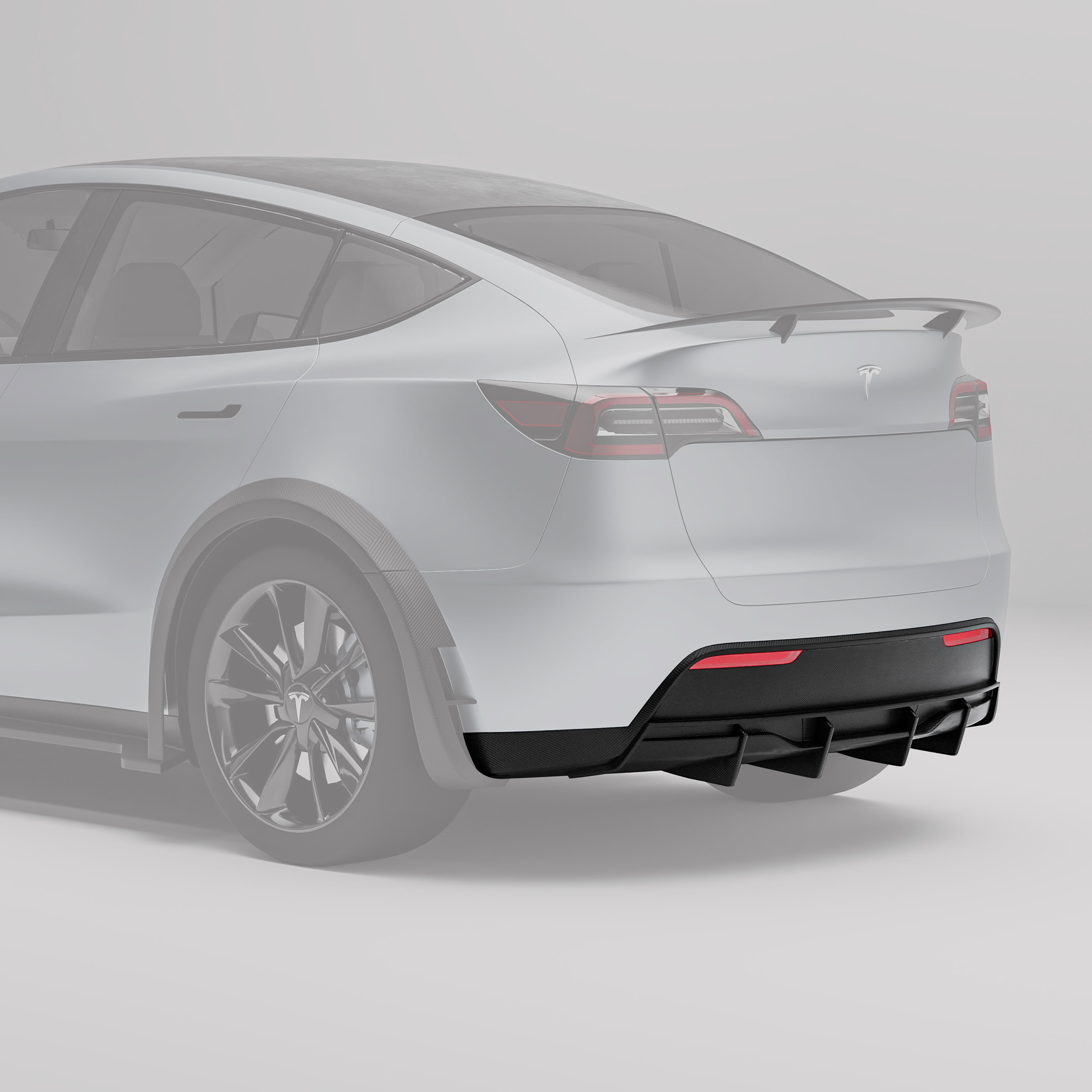 RevoZport Carbon Fiber Rear Diffuser Compatible With Tesla Model Y 2021-2024