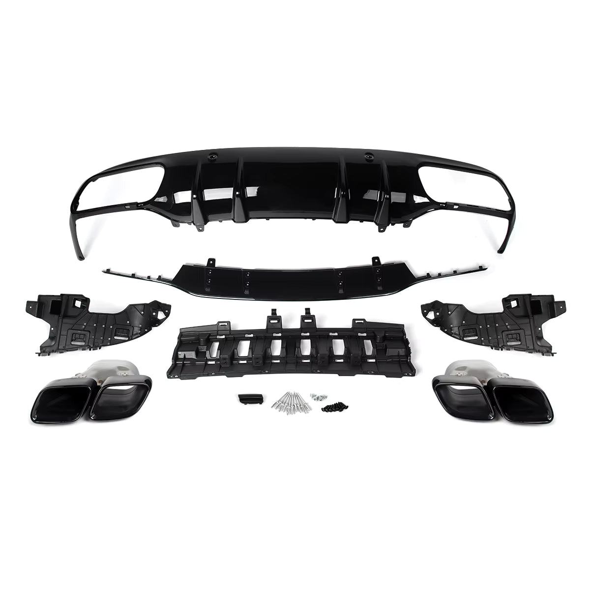 Mercedes Benz C-Class/C43 (C205/A205) C63 Style Gloss Black Rear Diffuser Conversion