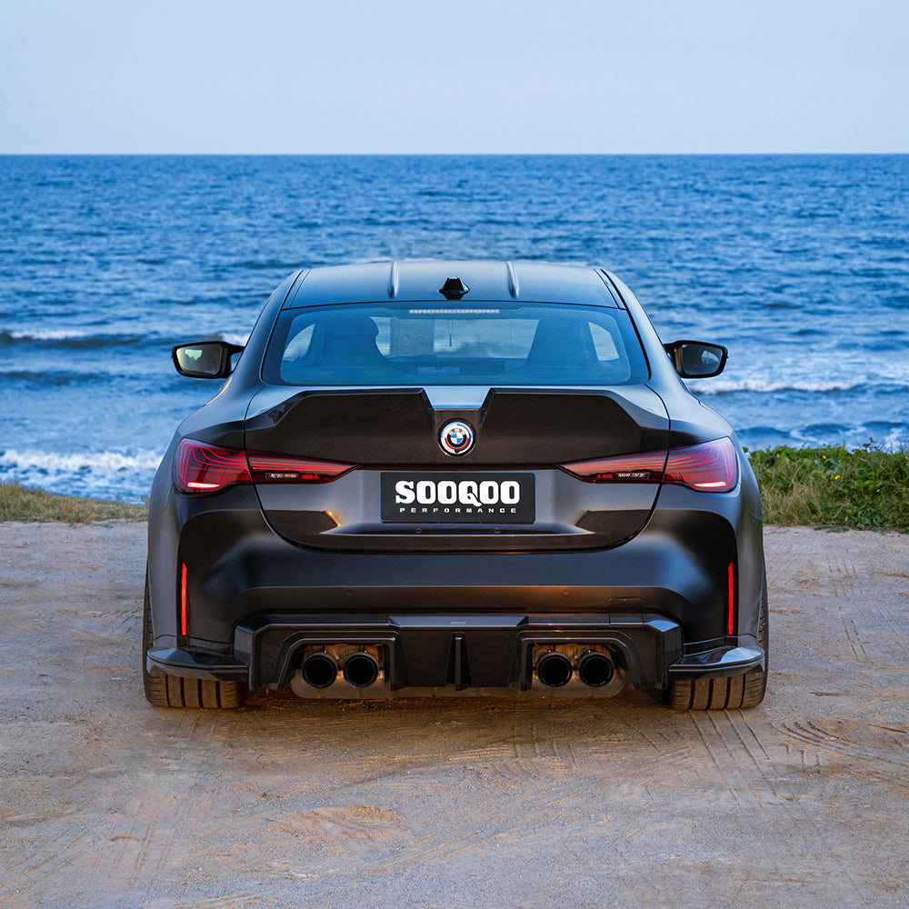 SOOQOO Prepreg Carbon Fiber Rear Trunk Lid Compatible With BMW 4 Series/M4 (G22/G22 LCI/G82/G82 LCI)