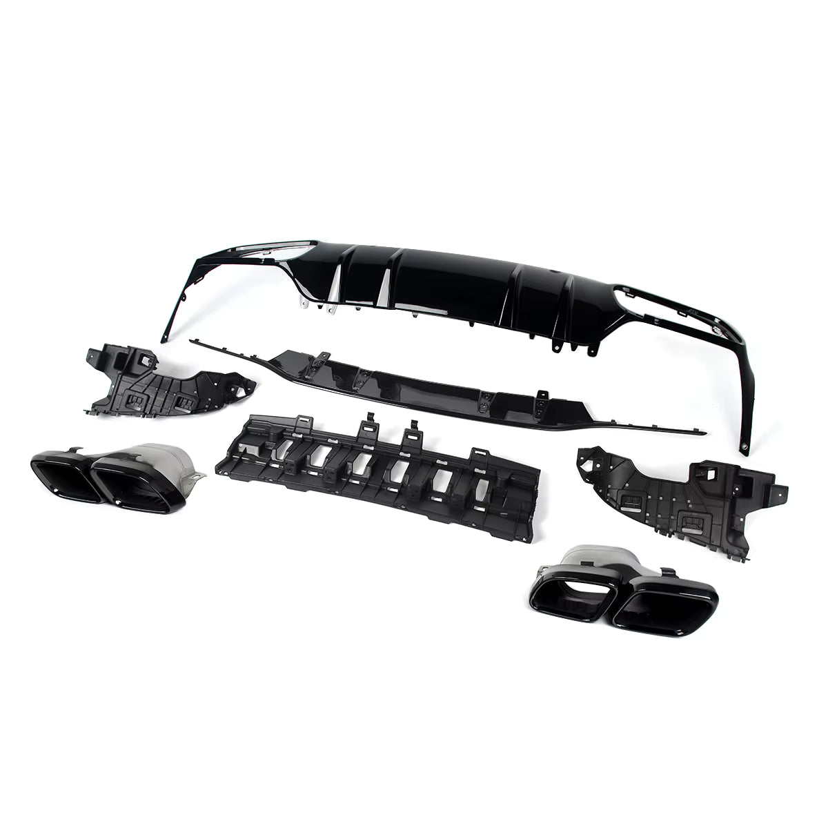 Mercedes Benz C-Class/C43 (C205/A205) C63 Style Gloss Black Rear Diffuser Conversion