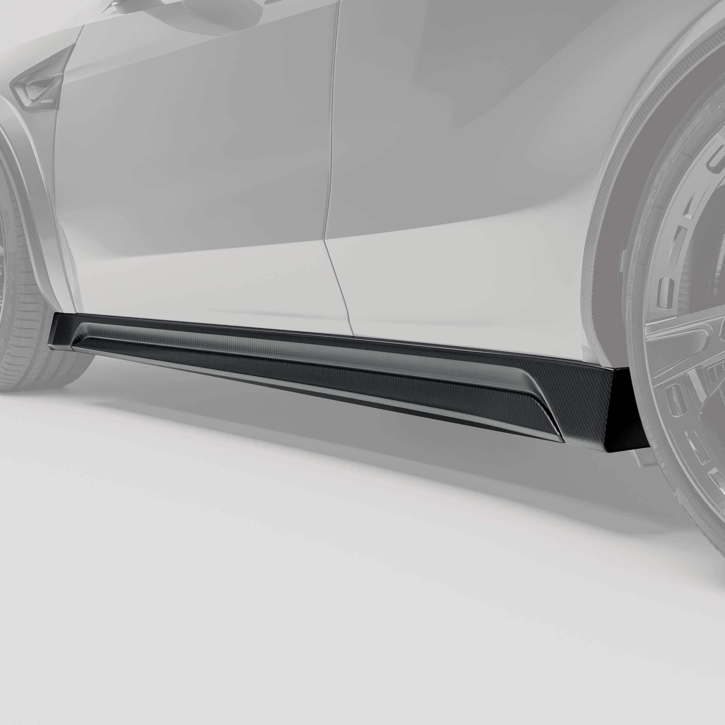 RevoZport Carbon Fiber Side Skirts Compatible With Tesla Model Y Facelift