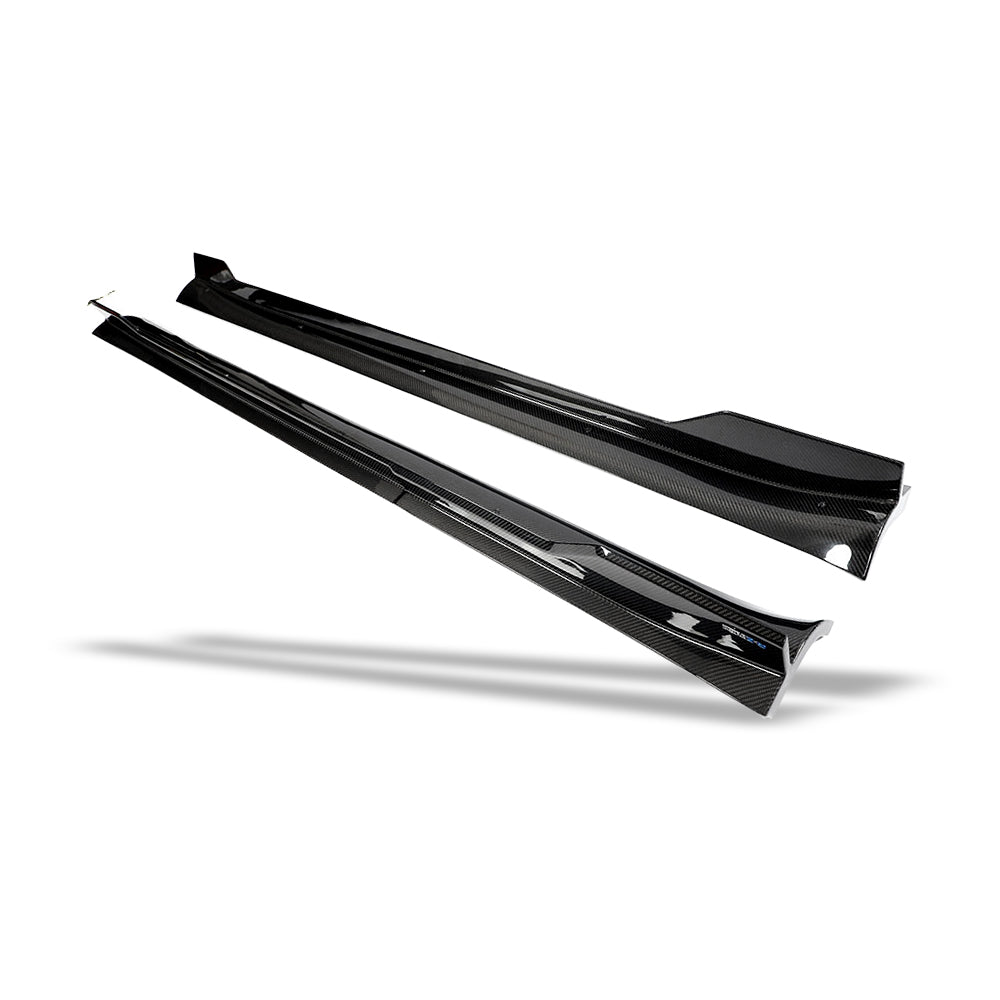 RevoZport Carbon Fiber Side Skirts Compatible With Tesla Model Y 2021-2024