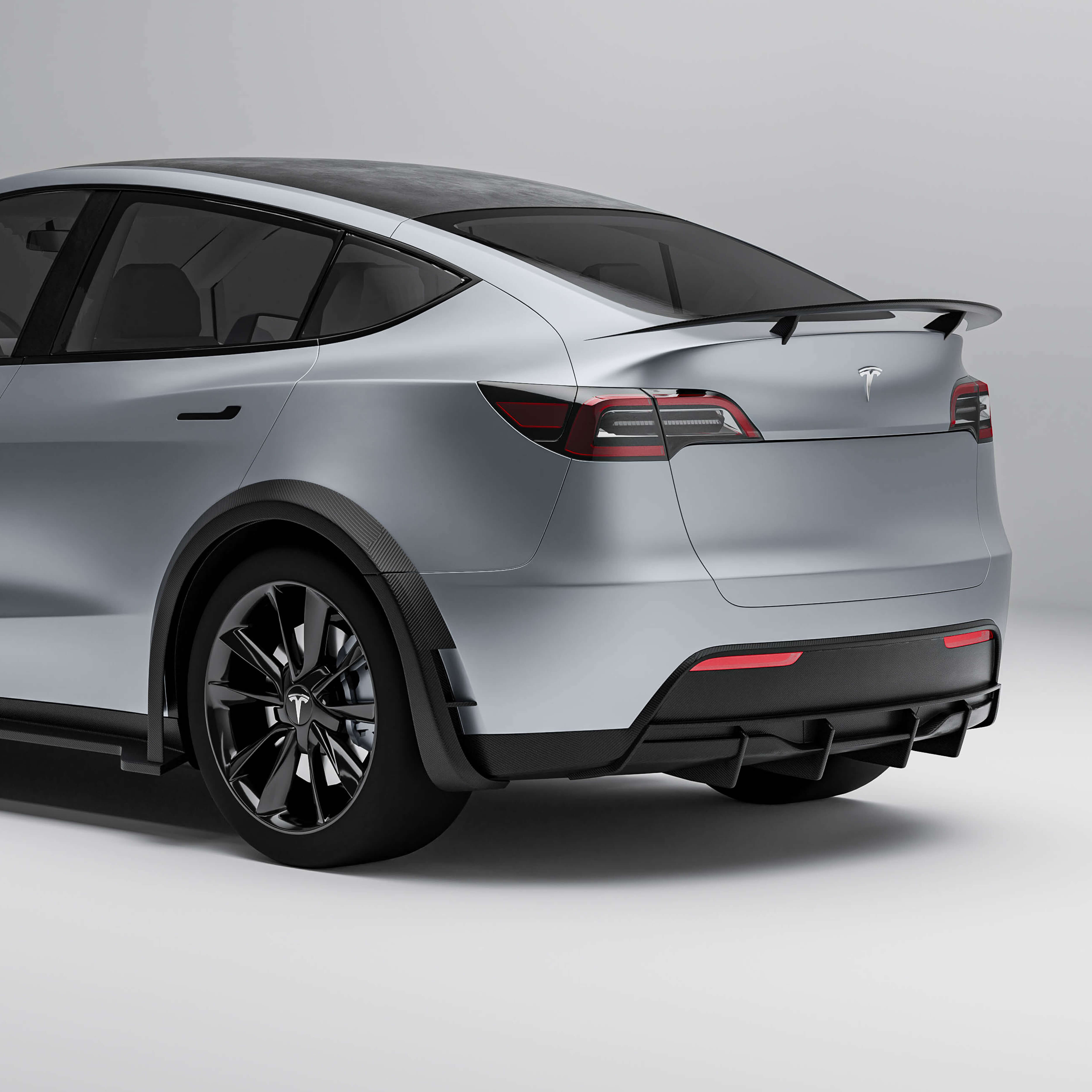 RevoZport Carbon Fiber Rear Diffuser Compatible With Tesla Model Y 2021-2024