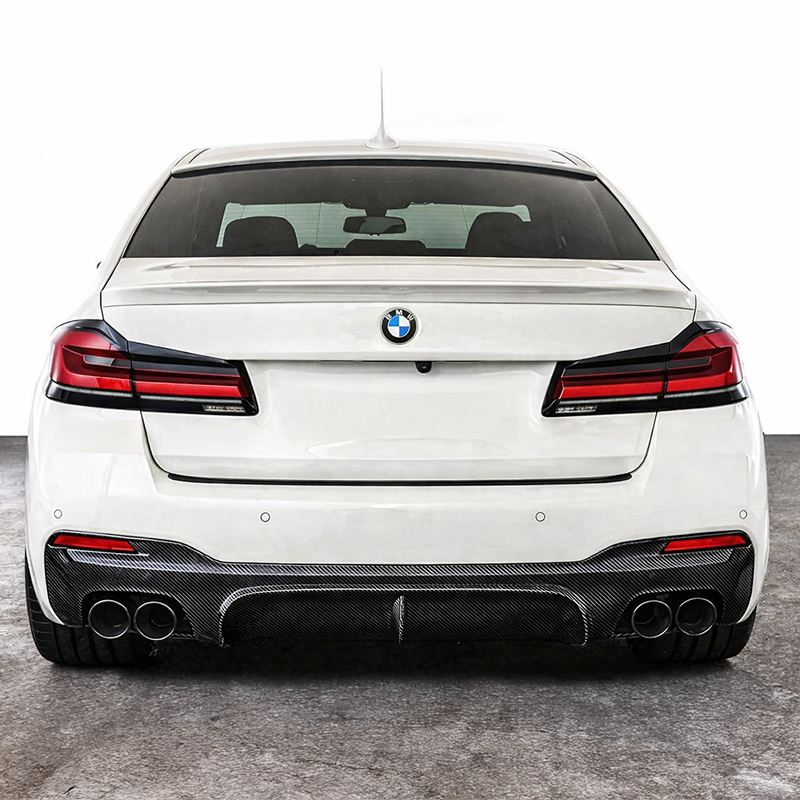 AC Style Carbon Fibre Rear Diffuser - Compatible with BMW 5 Series (G30/G31) - Twenty Two Tuning Rear Bumper