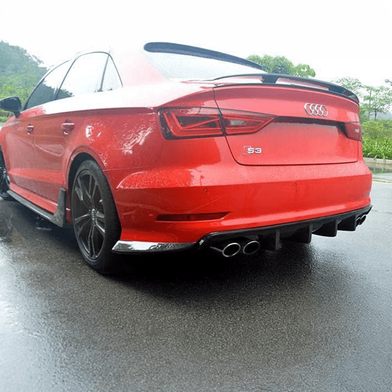 Audi A3/S3/RS3 (8V) S-line Saloon Carbon Fibre Rear Bumper Canards - Twenty Two Tuning Rear Canards