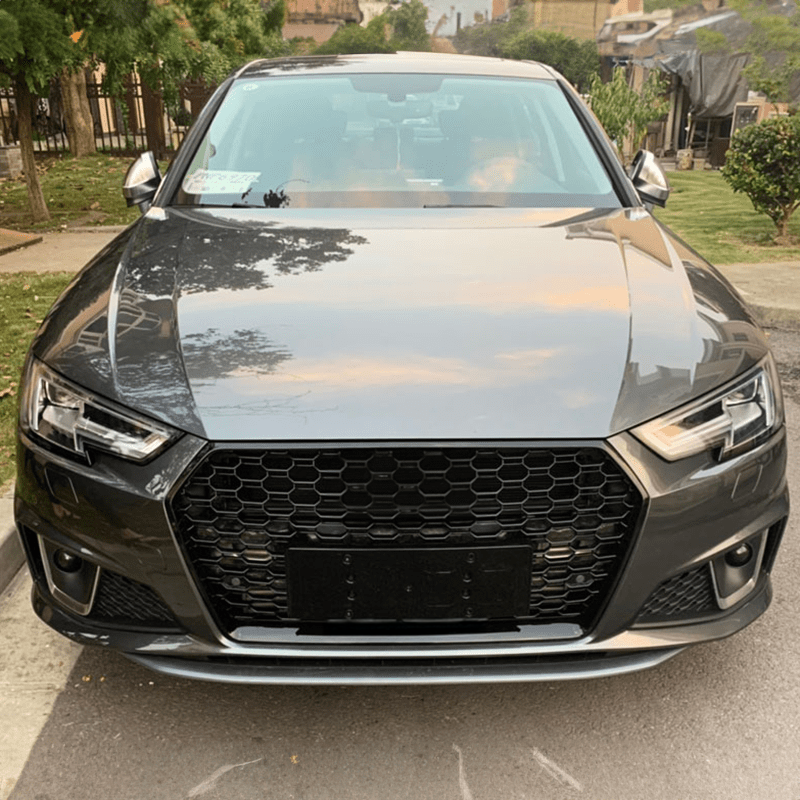 Calandre avant Audi A4/S4 (B9) V2RS en nid d'abeille noir brillant